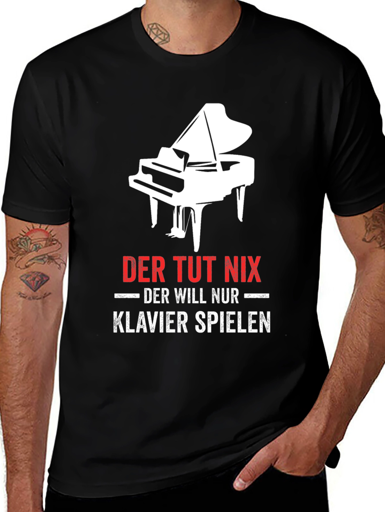 Variant 27 of Piano Player Graphic Tee - Der Tut Nix Klavier Spielen