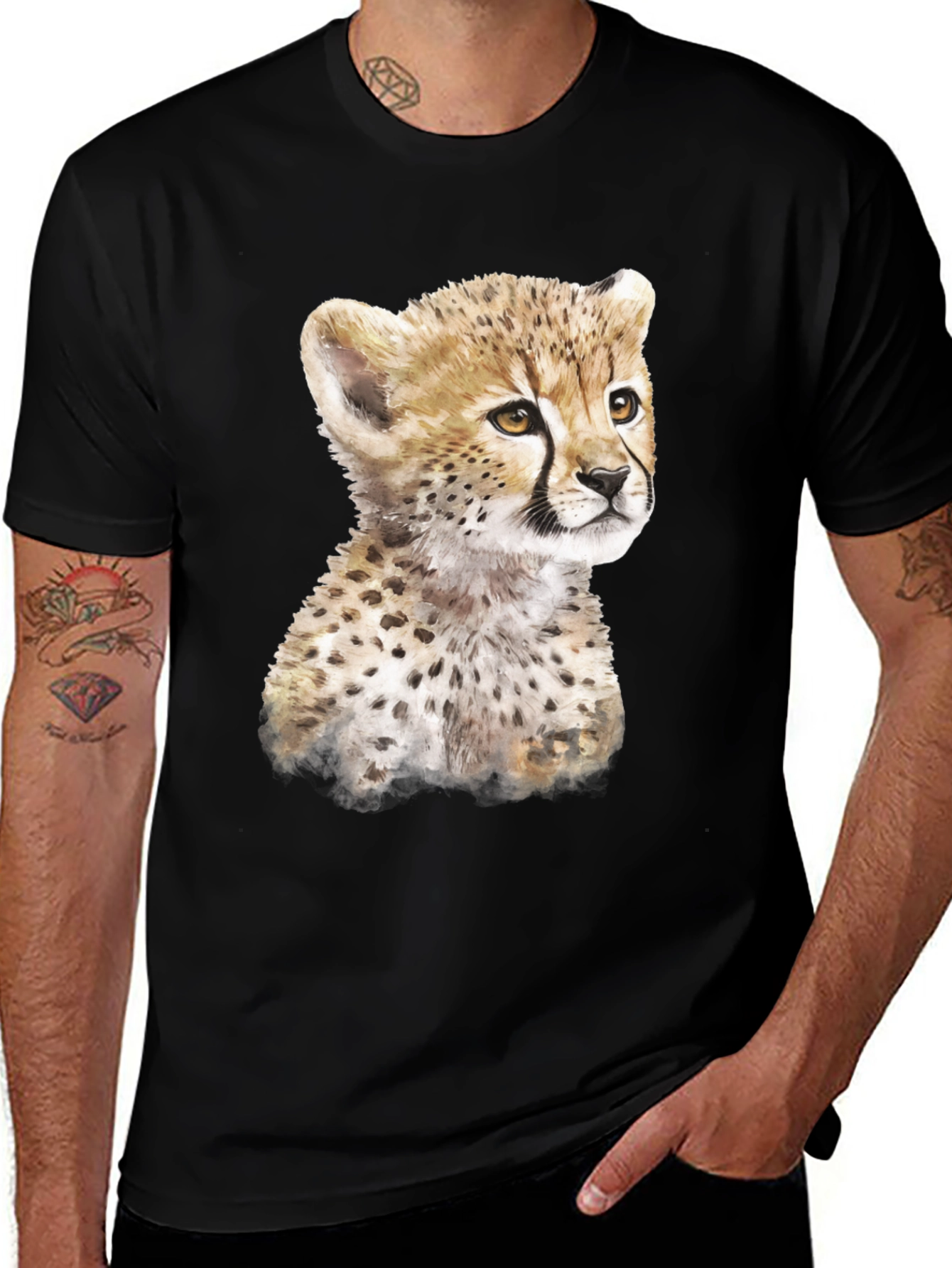 Variant 2 of Cheetah Cub T-Shirt - Black