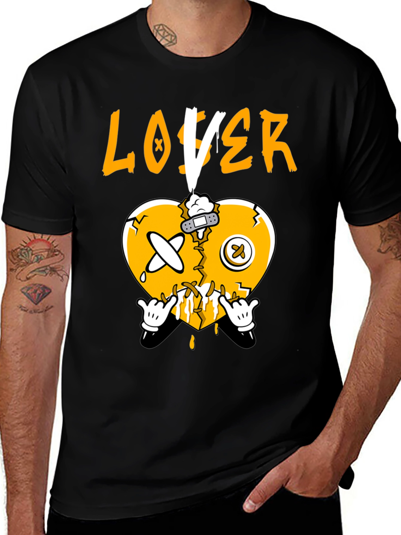 Broken Heart Loser Graphic Tee - Black