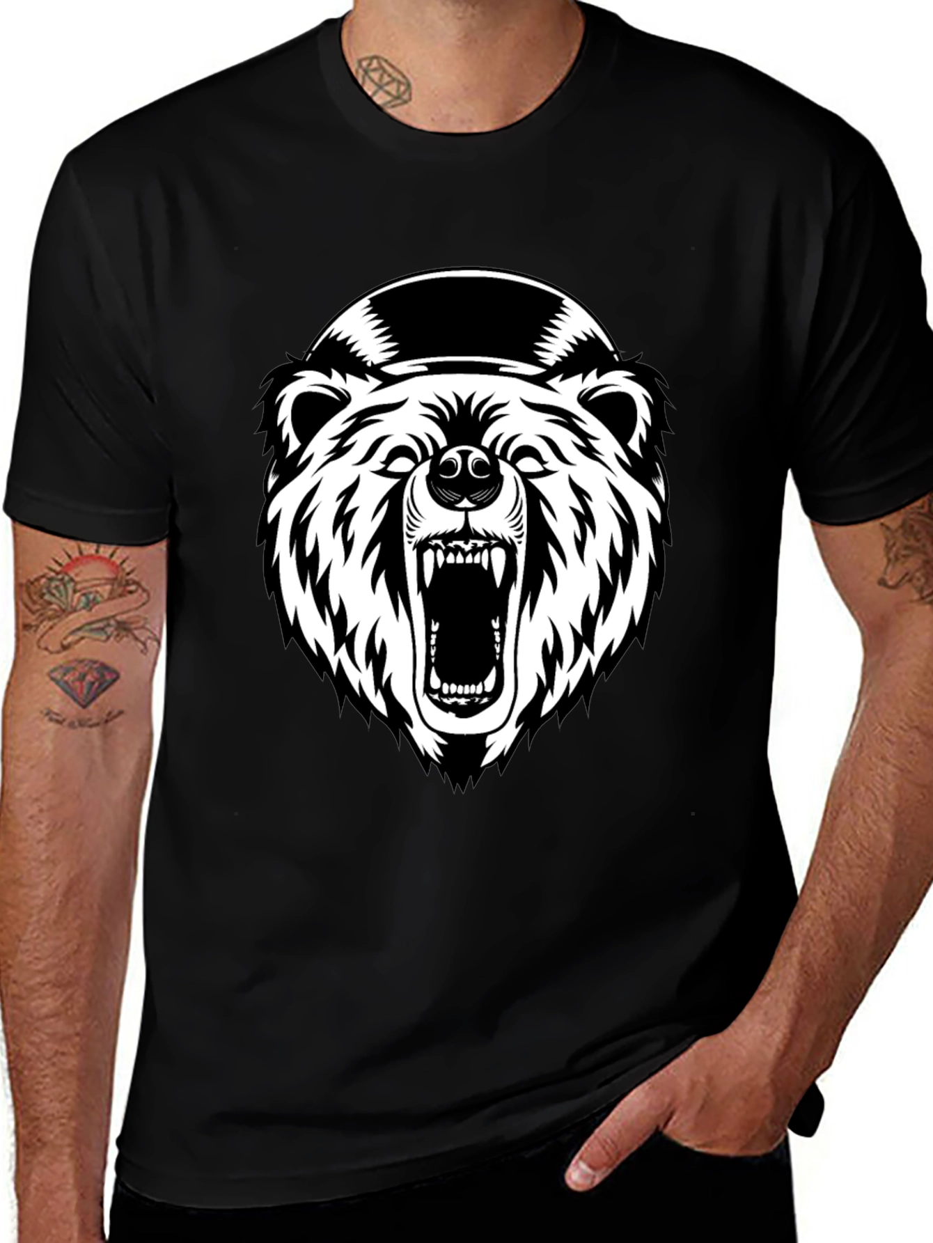 Variant 18 of Men's Black Bear Graphic T-Shirt