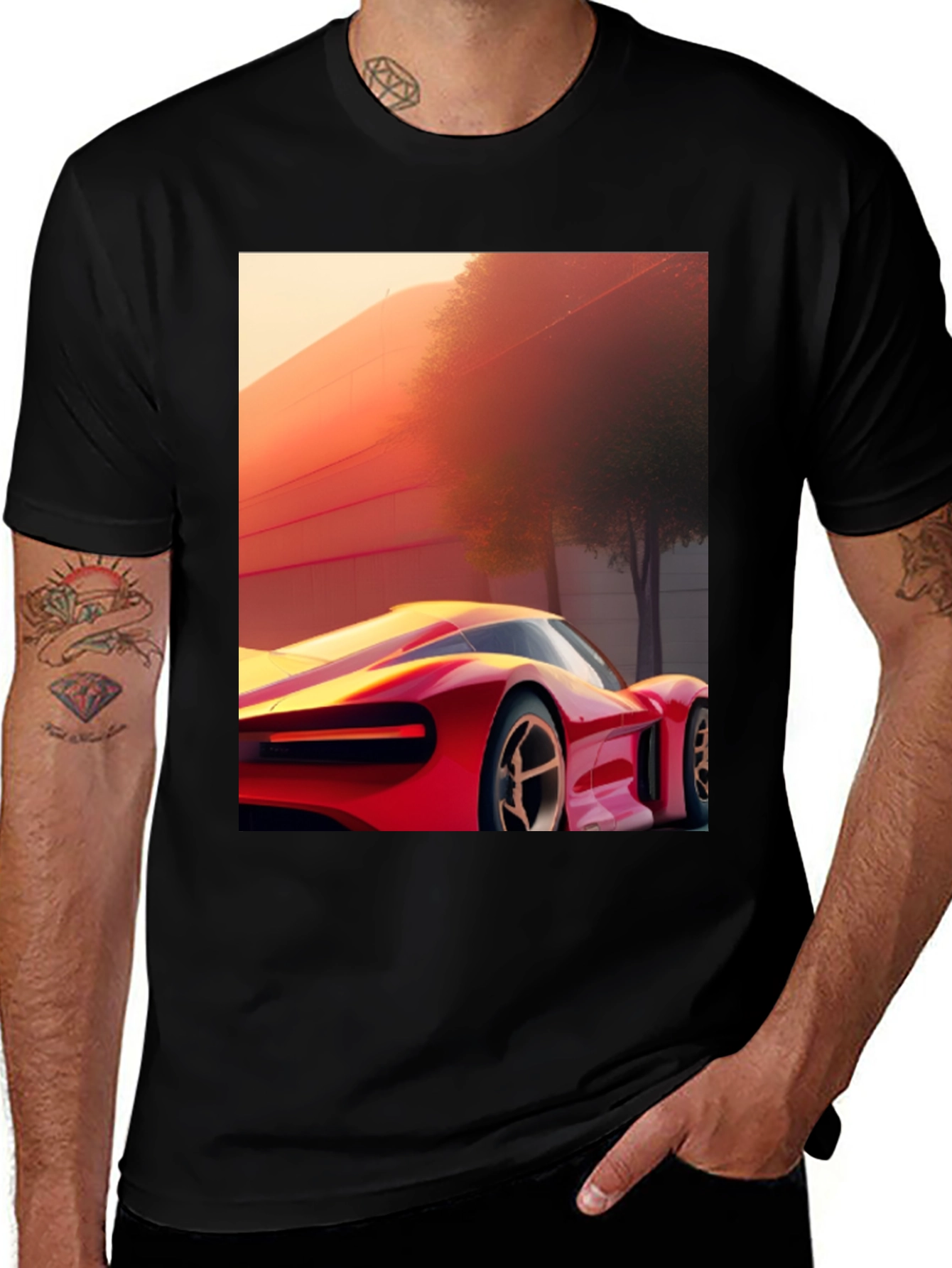 Variant 23 of Sleek Car Graphic Tee - Modern Streetwear Style