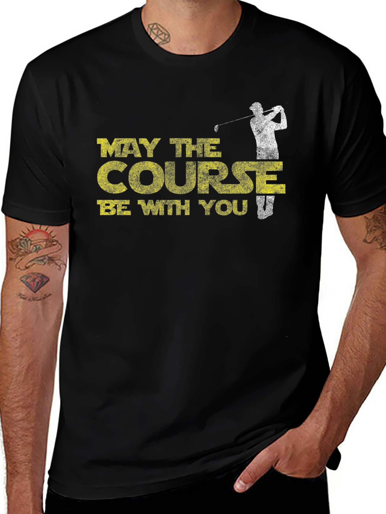 Variant 28 of May The Course Be With You T-Shirt Golfing Tee
