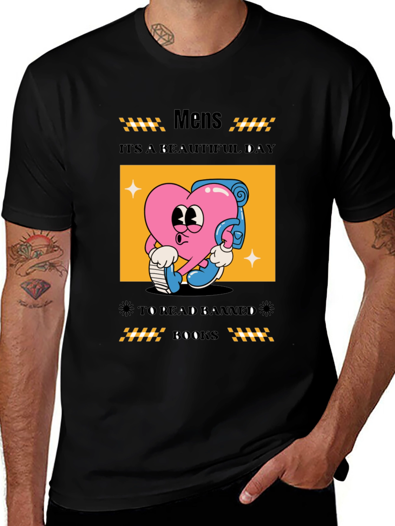 Variant 16 of Mens Cartoon Heart Graphic Tee