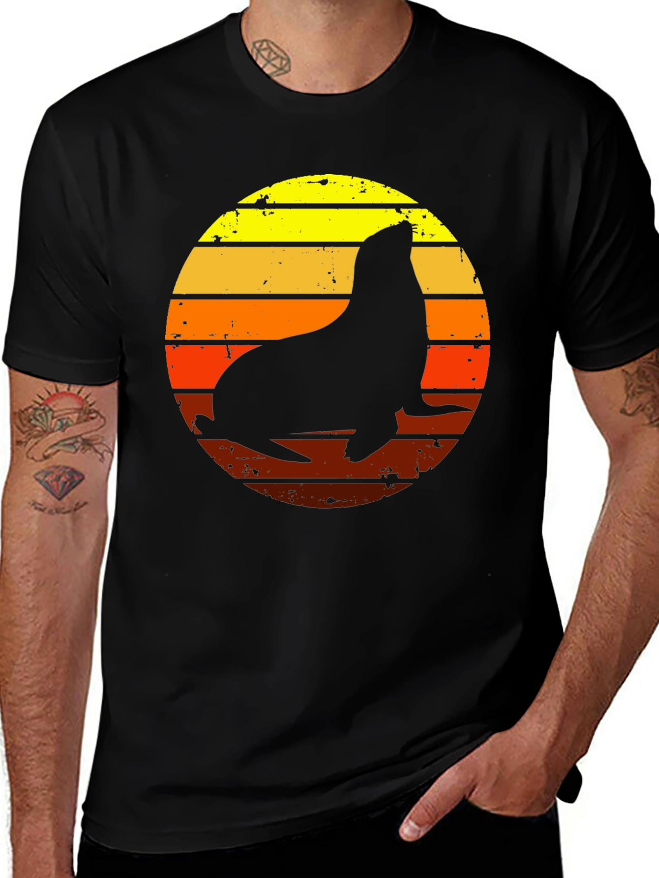 Variant 7 of Retro Seal Silhouette T-Shirt