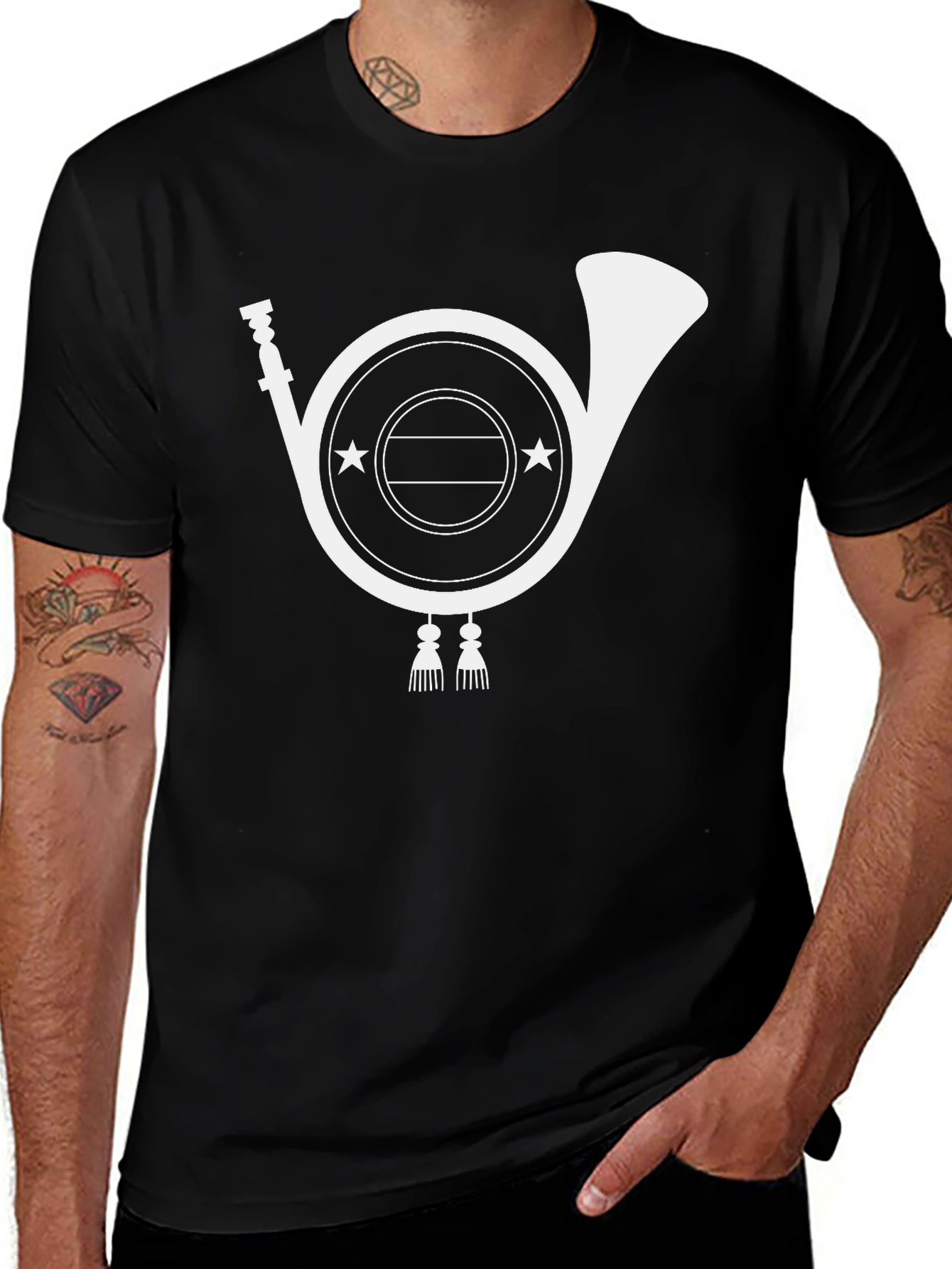 Variant 26 of French Horn Graphic T-Shirt - Music Lover Tee