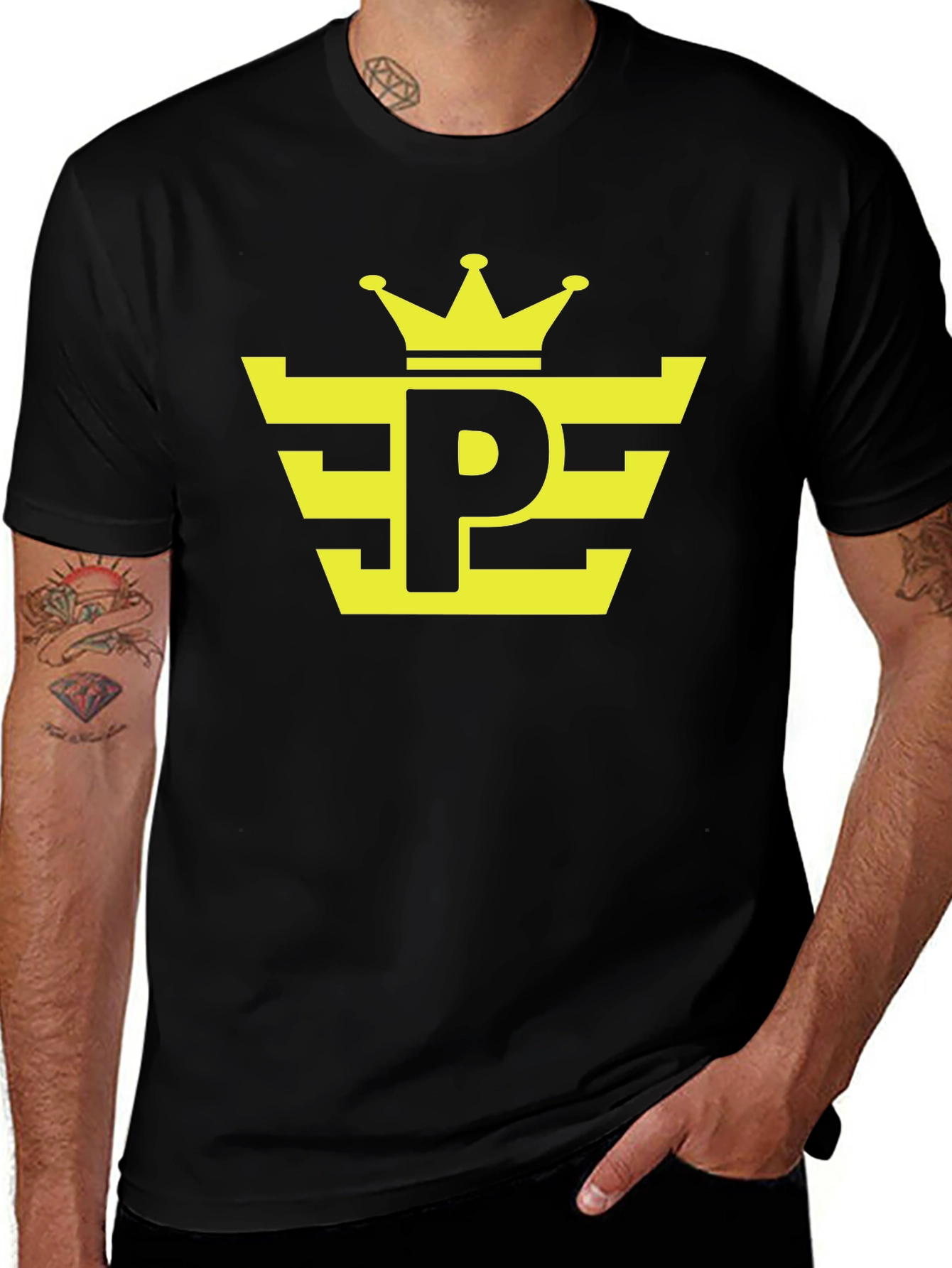 Variant 28 of Crown P Graphic Black T-Shirt