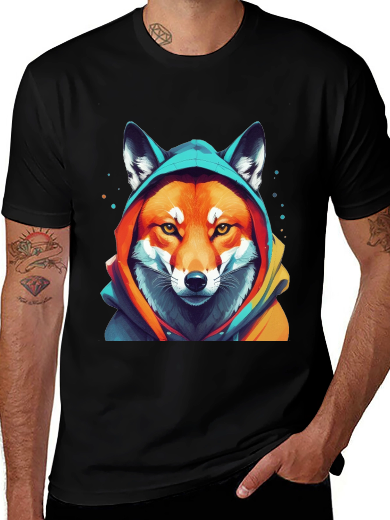 Variant 25 of Fox in Hoodie Graphic T-Shirt