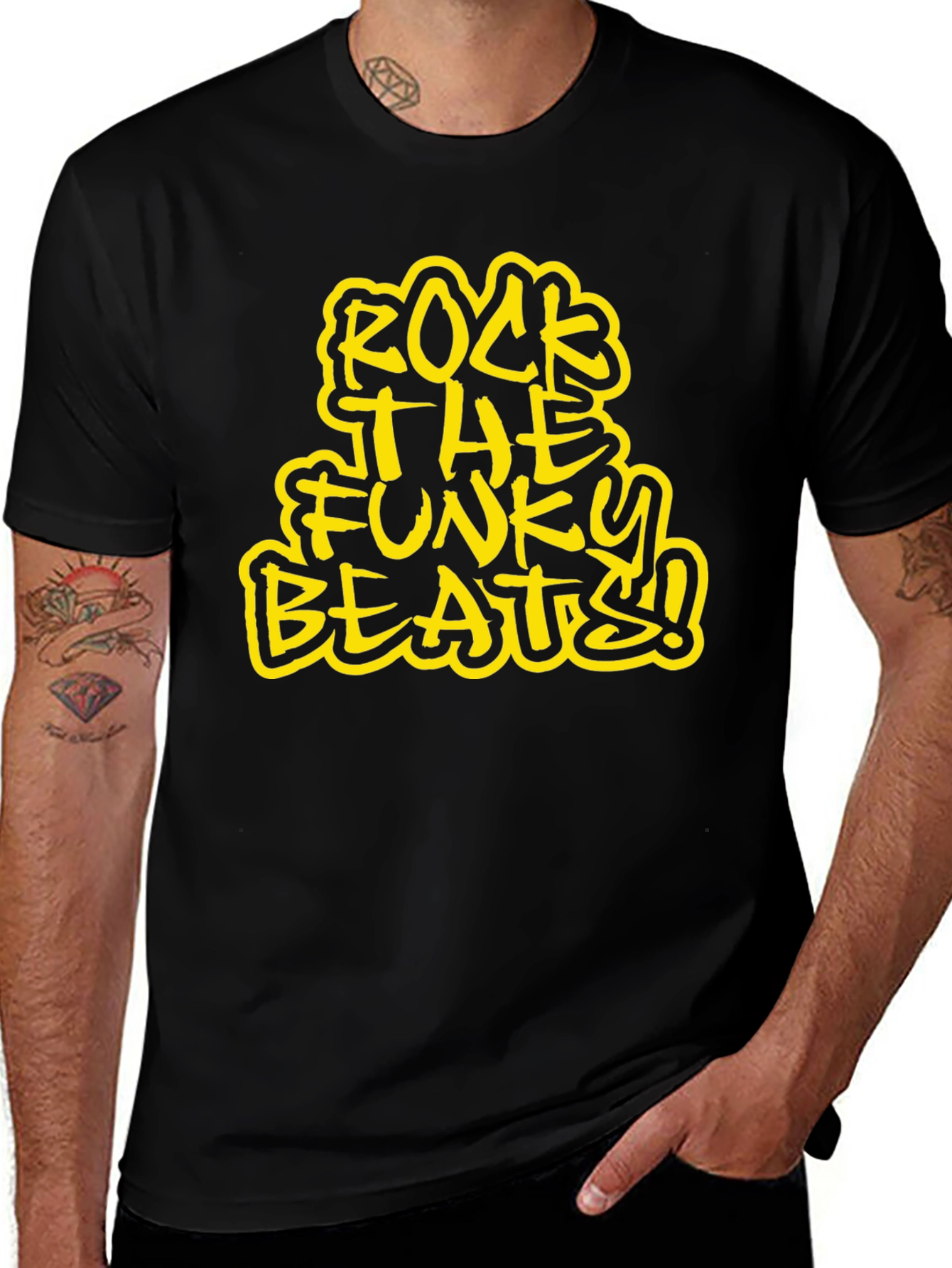 Rock The Funky Beats Black T-Shirt