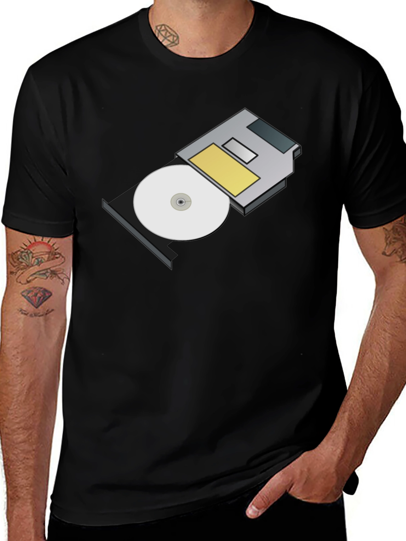 Variant 16 of Floppy Disk T-Shirt - Retro Tech Style