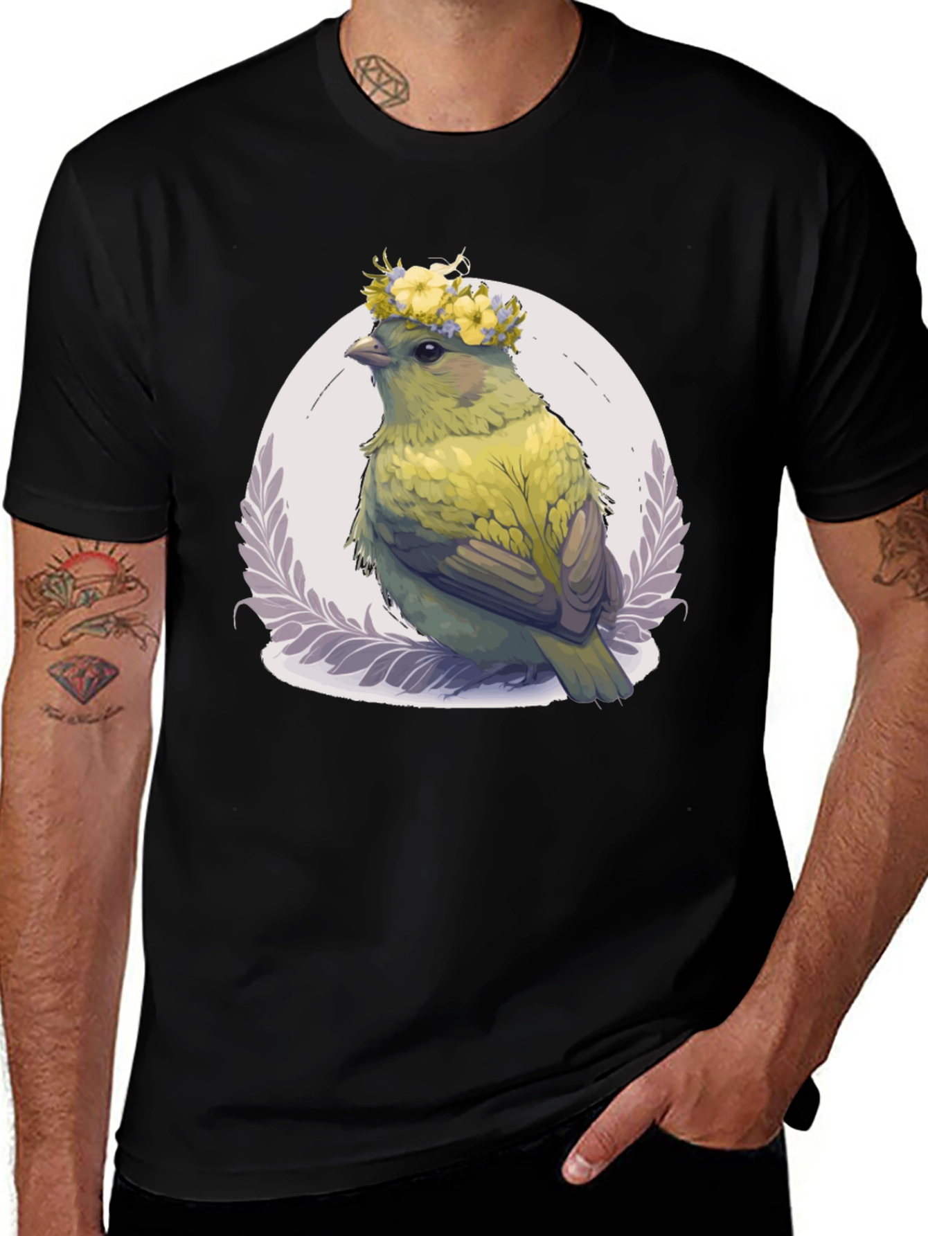 Variant 24 of Bird with Flower Crown T-Shirt