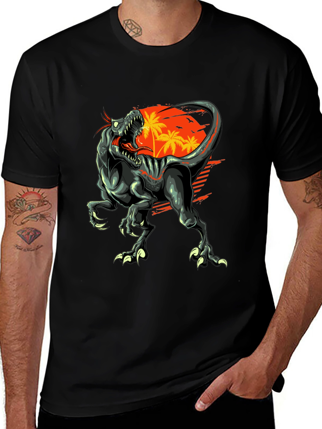 Variant 16 of Dino Sunset Graphic Tee