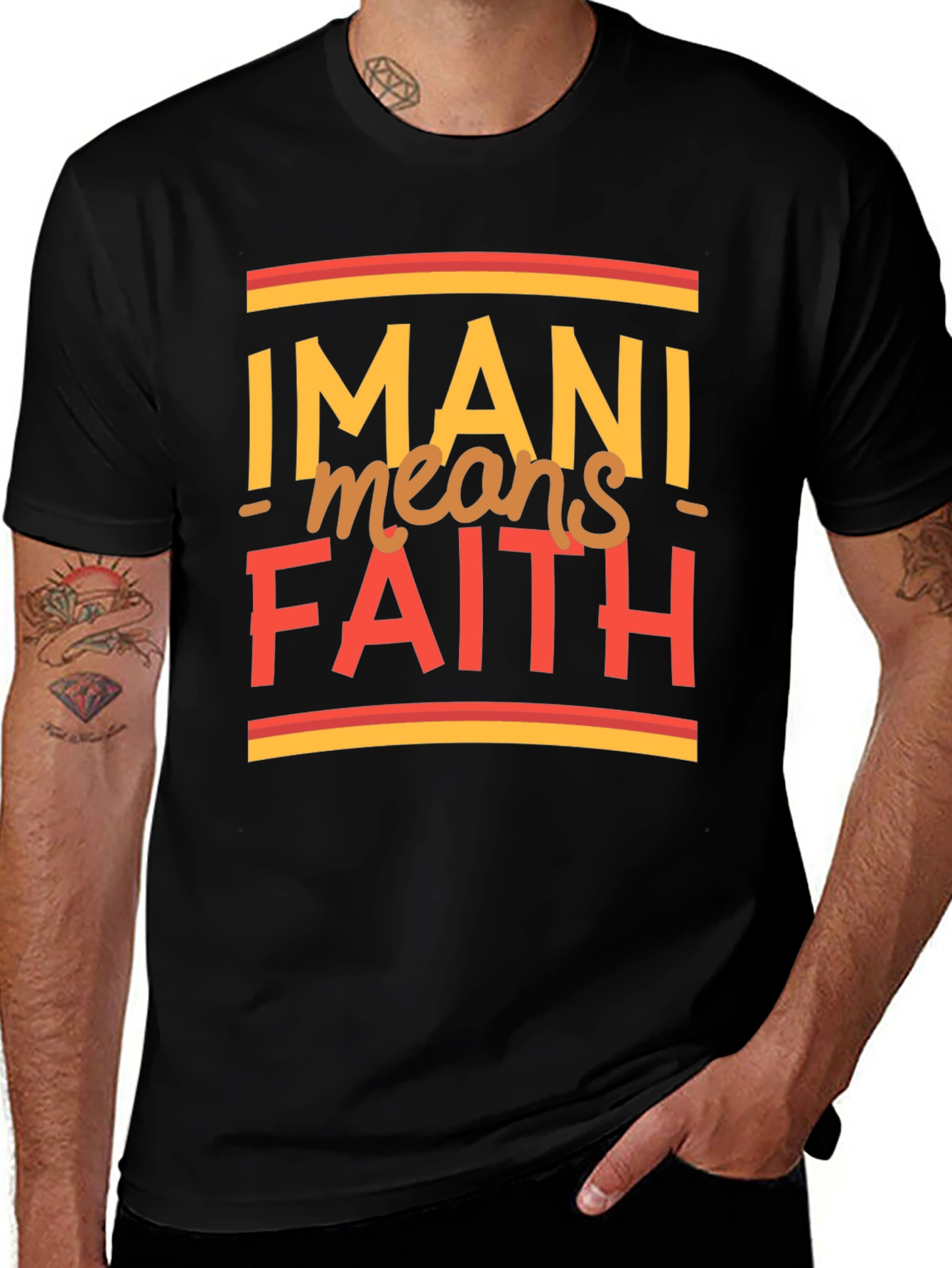 Imani Means Faith Graphic Tee - Black Cotton T-Shirt