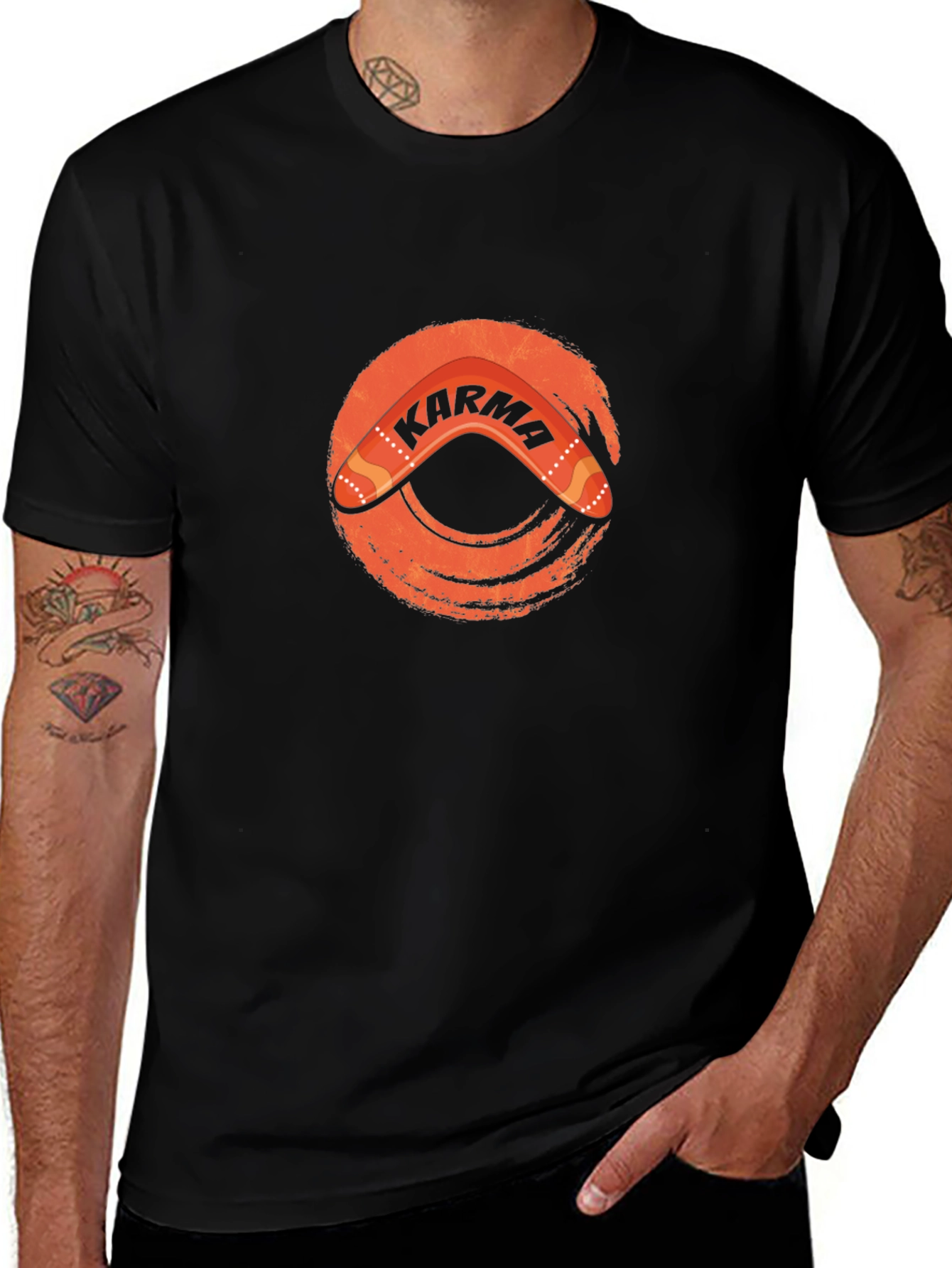 Variant 20 of Karma Boomerang Graphic T-Shirt - Black