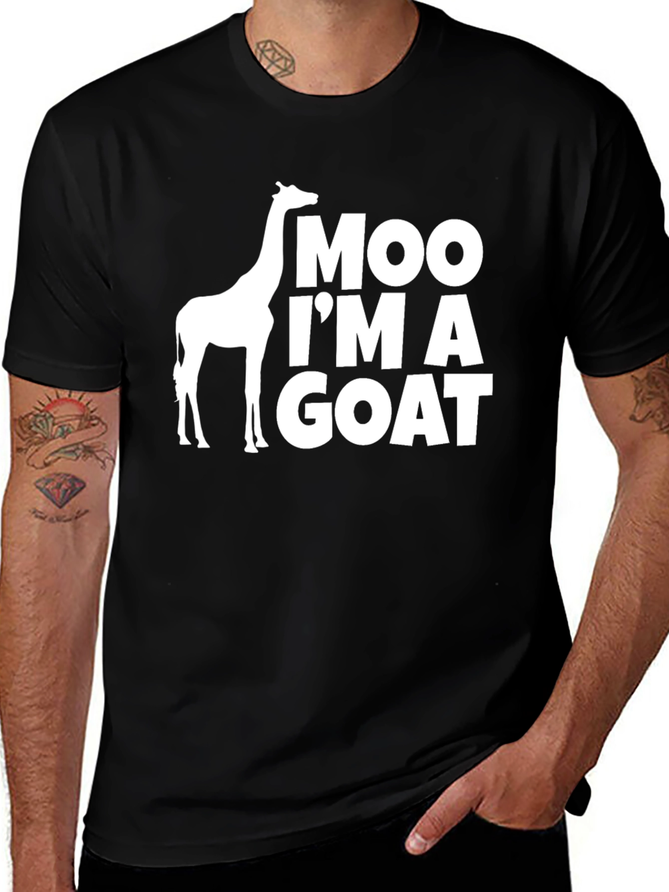Variant 19 of Moo I'm a Goat Black Graphic Tee