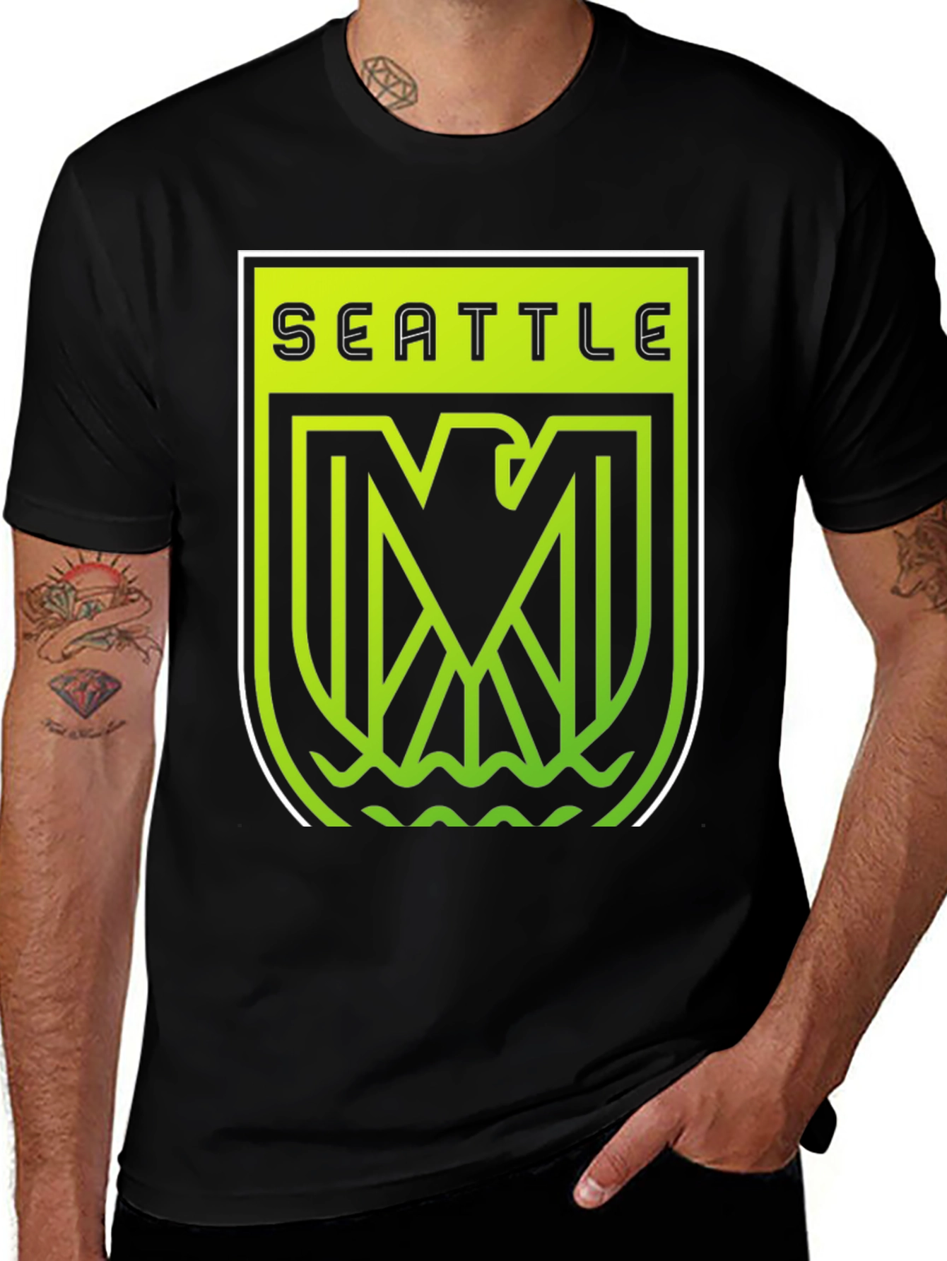 Variant 16 of Seattle Emblem Graphic Tee - Black