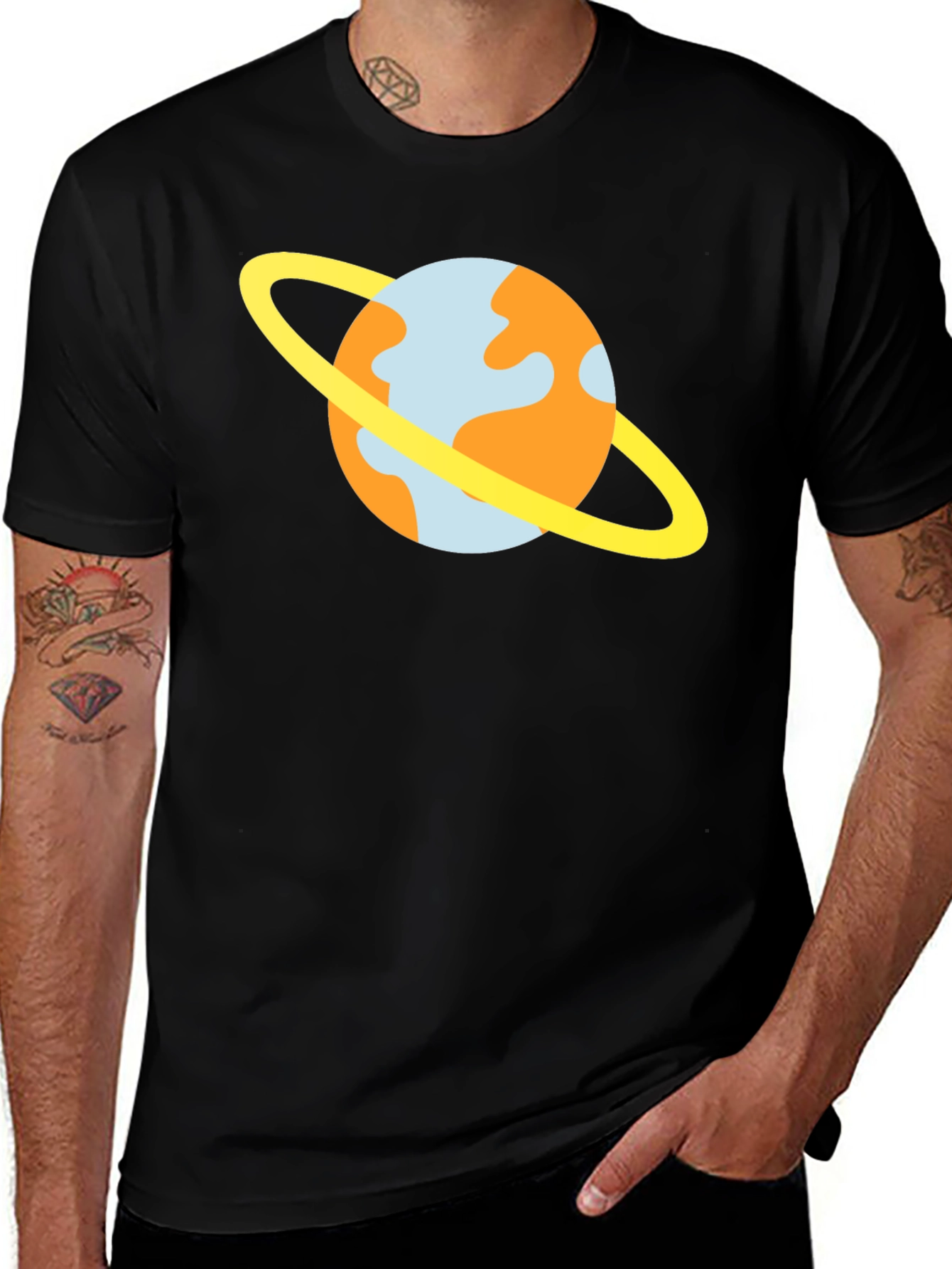 Variant 22 of Cartoon Planet T-Shirt - Casual Black Tee