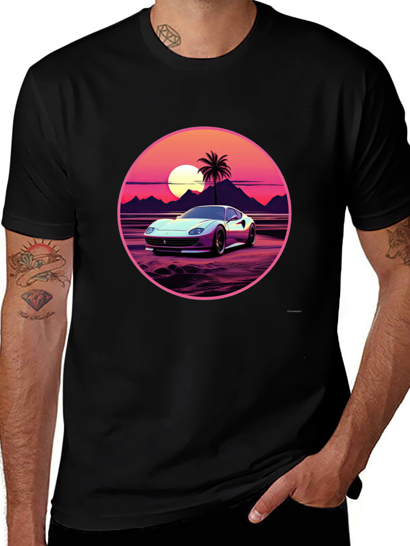 Variant 25 of Retro Sunset Car T-Shirt