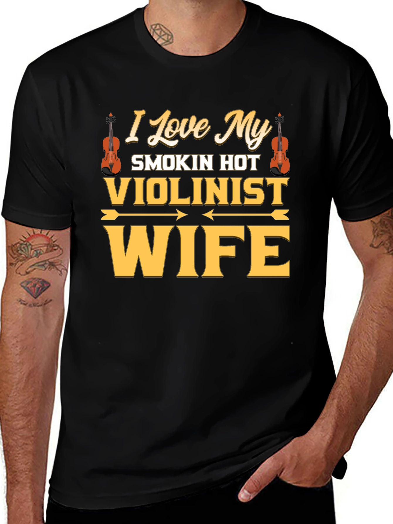 Variant 26 of I Love My Smokin' Hot Violinist Wife T-Shirt