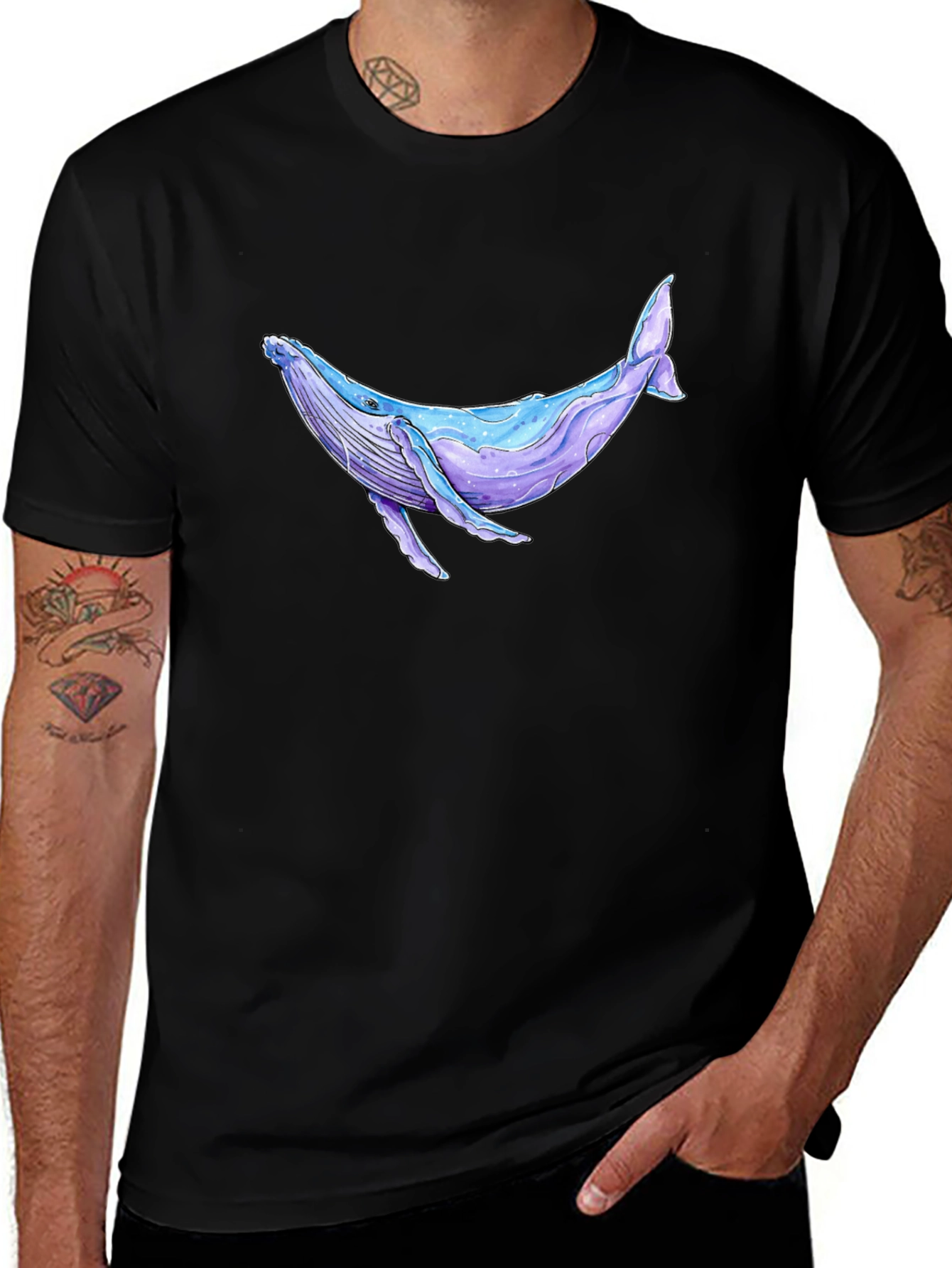 Variant 15 of Whale Graphic Tee - Casual Comfort
