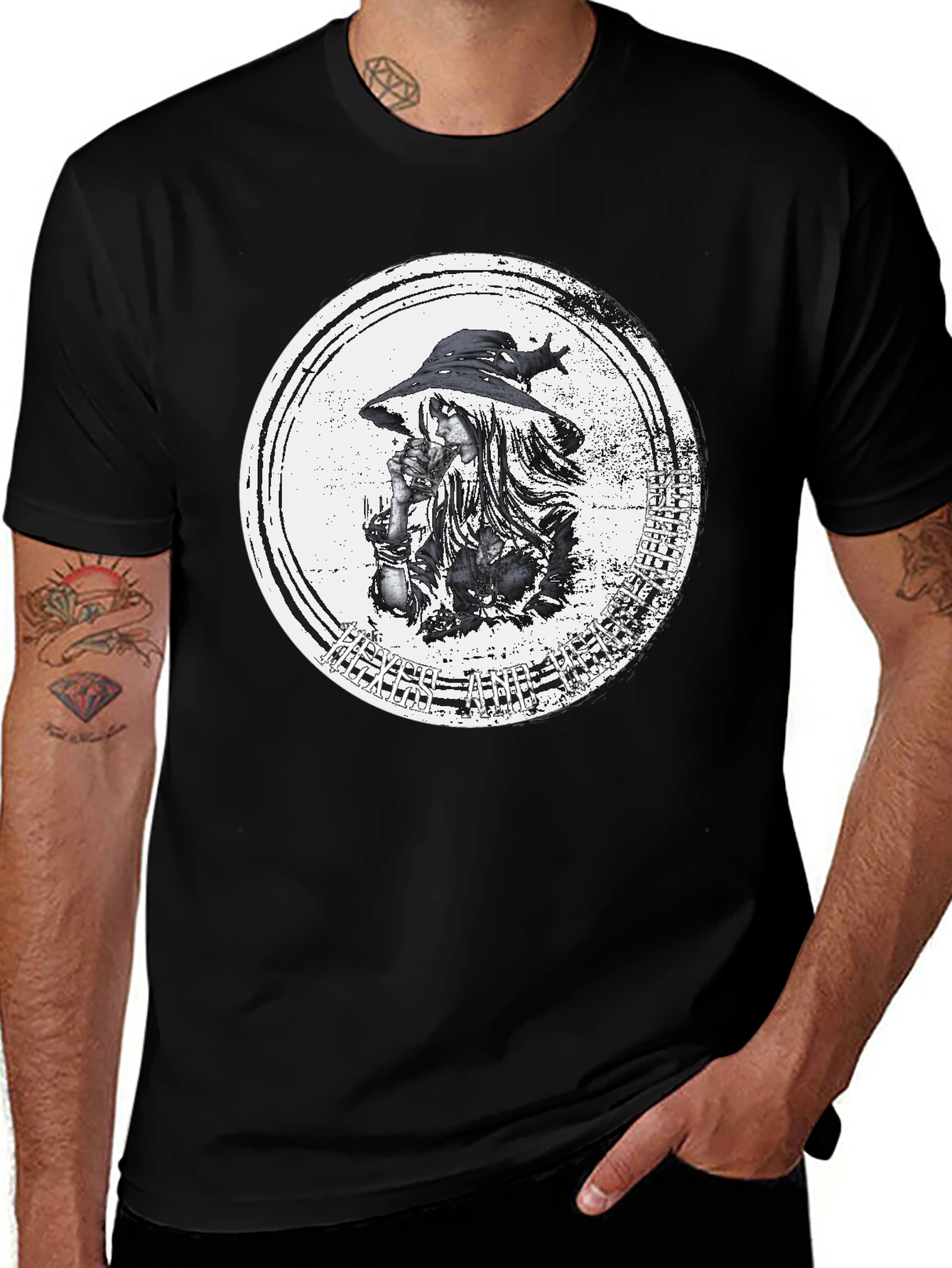 Variant 20 of Witch Art Graphic Black T-Shirt