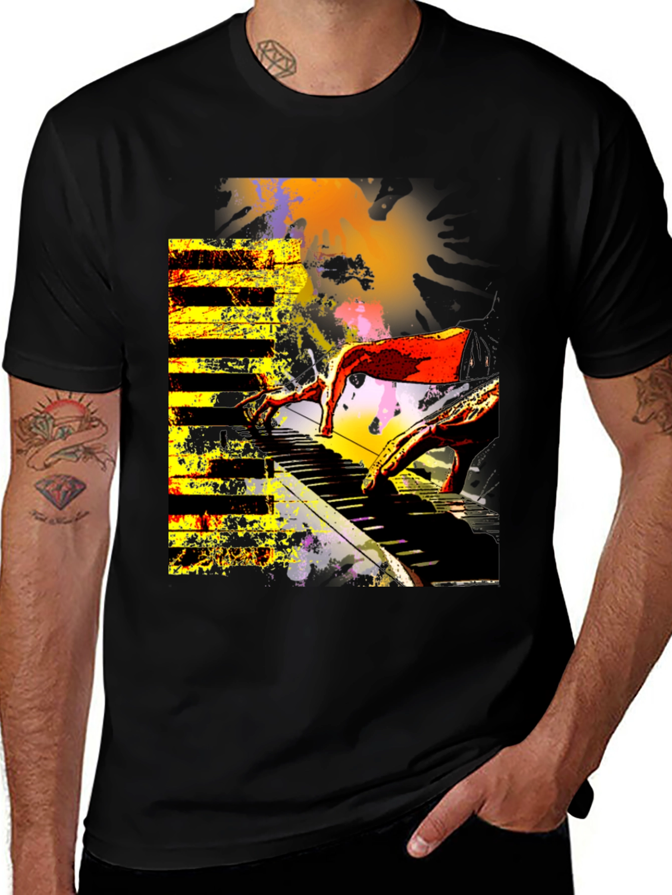 Variant 7 of Abstract Piano Keys Graphic T-Shirt