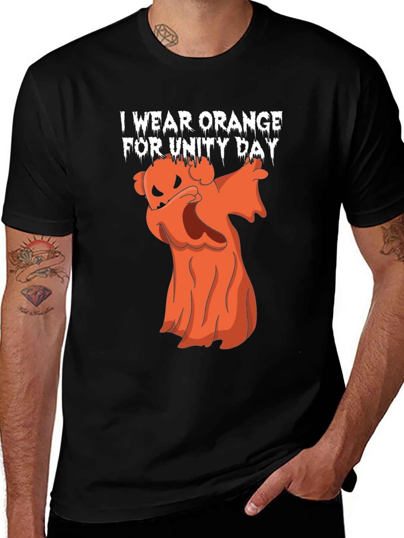 I Wear Orange for Unity Day Ghost Graphic T-Shirt