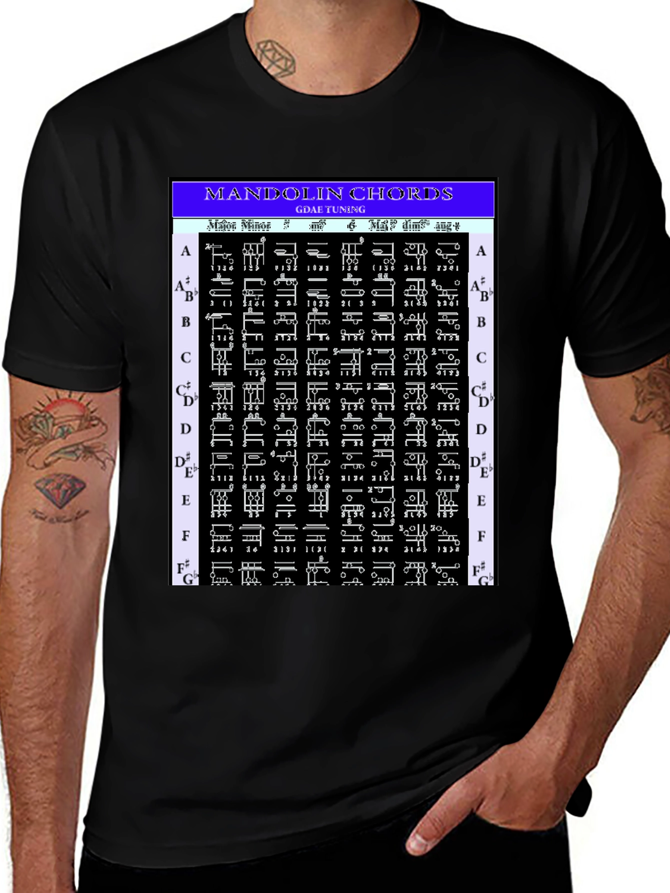 Mandolin Chords T-Shirt - Music Teacher Gift