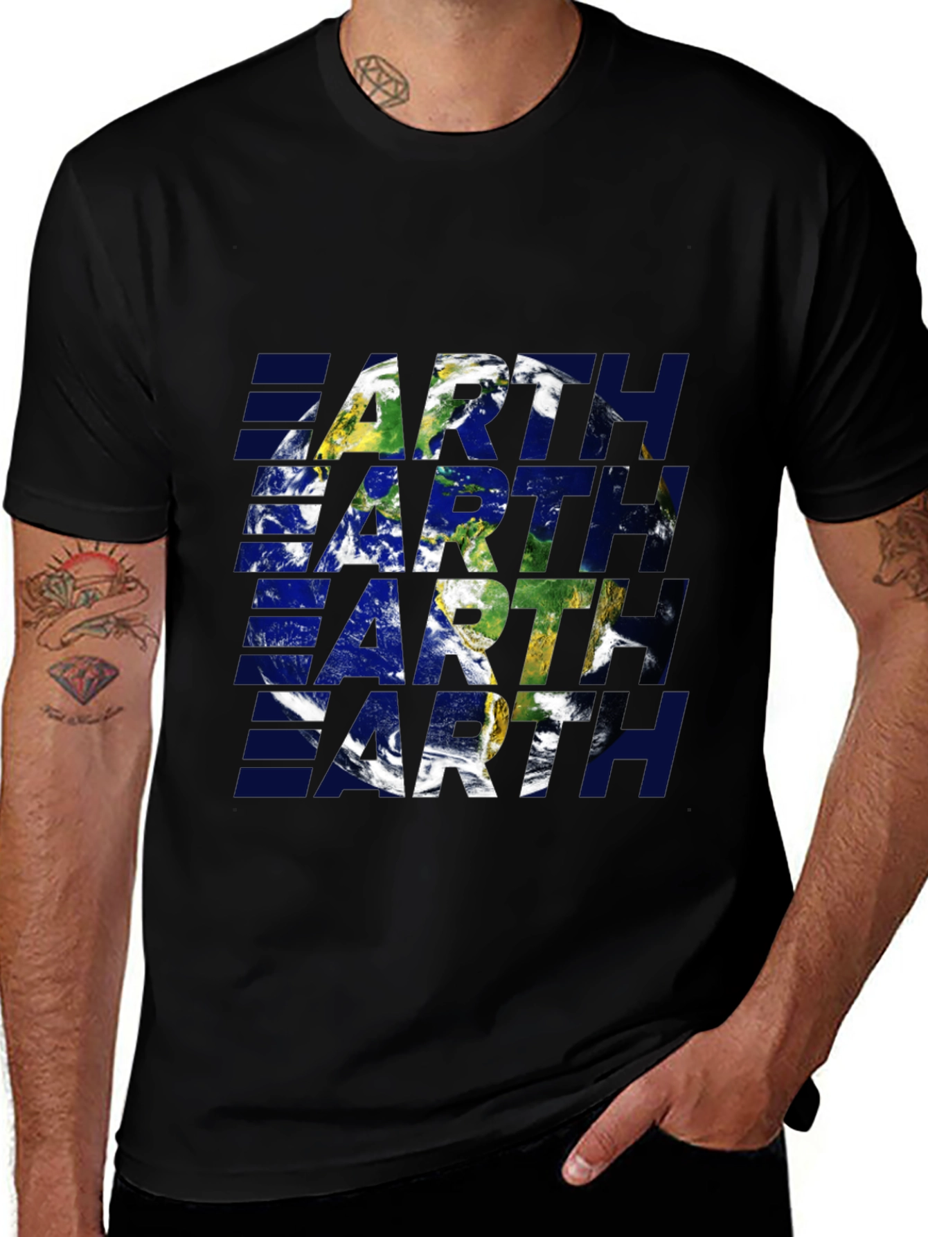 Variant 11 of Earth Graphic Tee - Stylish Planet Design