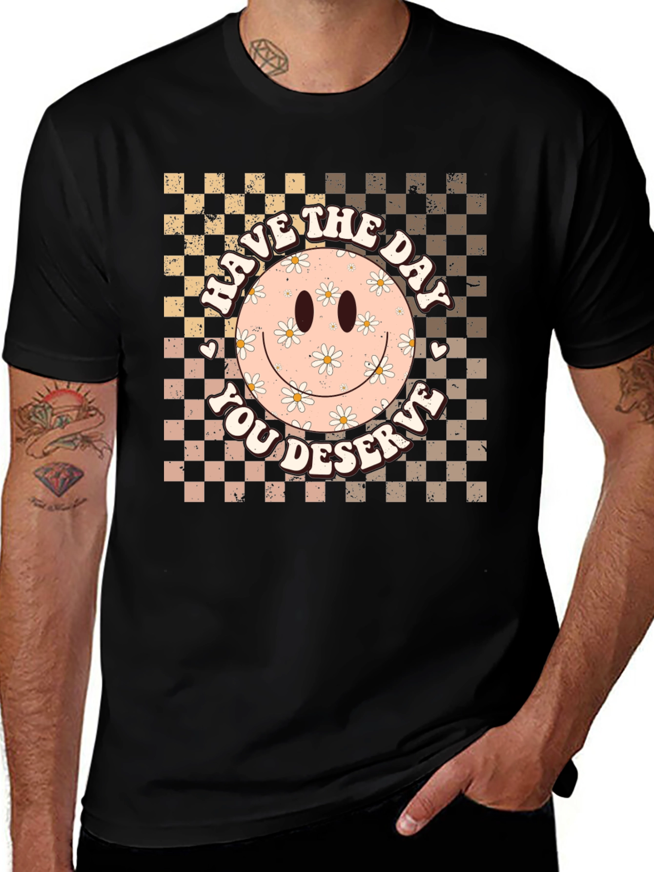 Have the Day You Deserve T-Shirt - Retro Smiley Face Tee