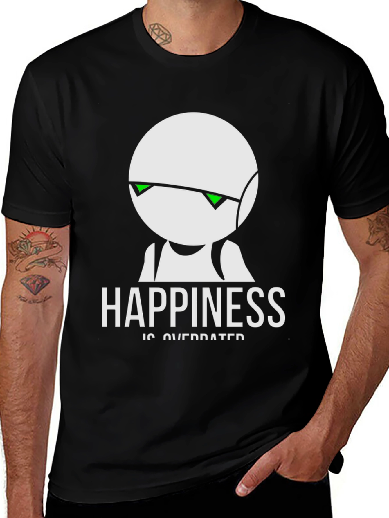 Variant 13 of Happiness is Overrated T-Shirt - Dark Humor Graphic Tee