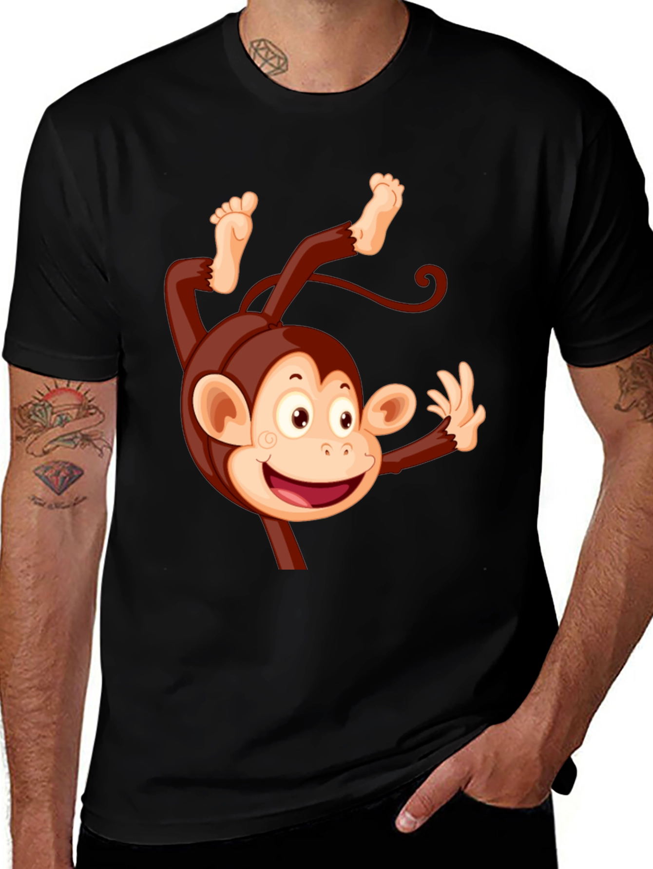 Variant 11 of Funny Monkey Cartoon Graphic Tee