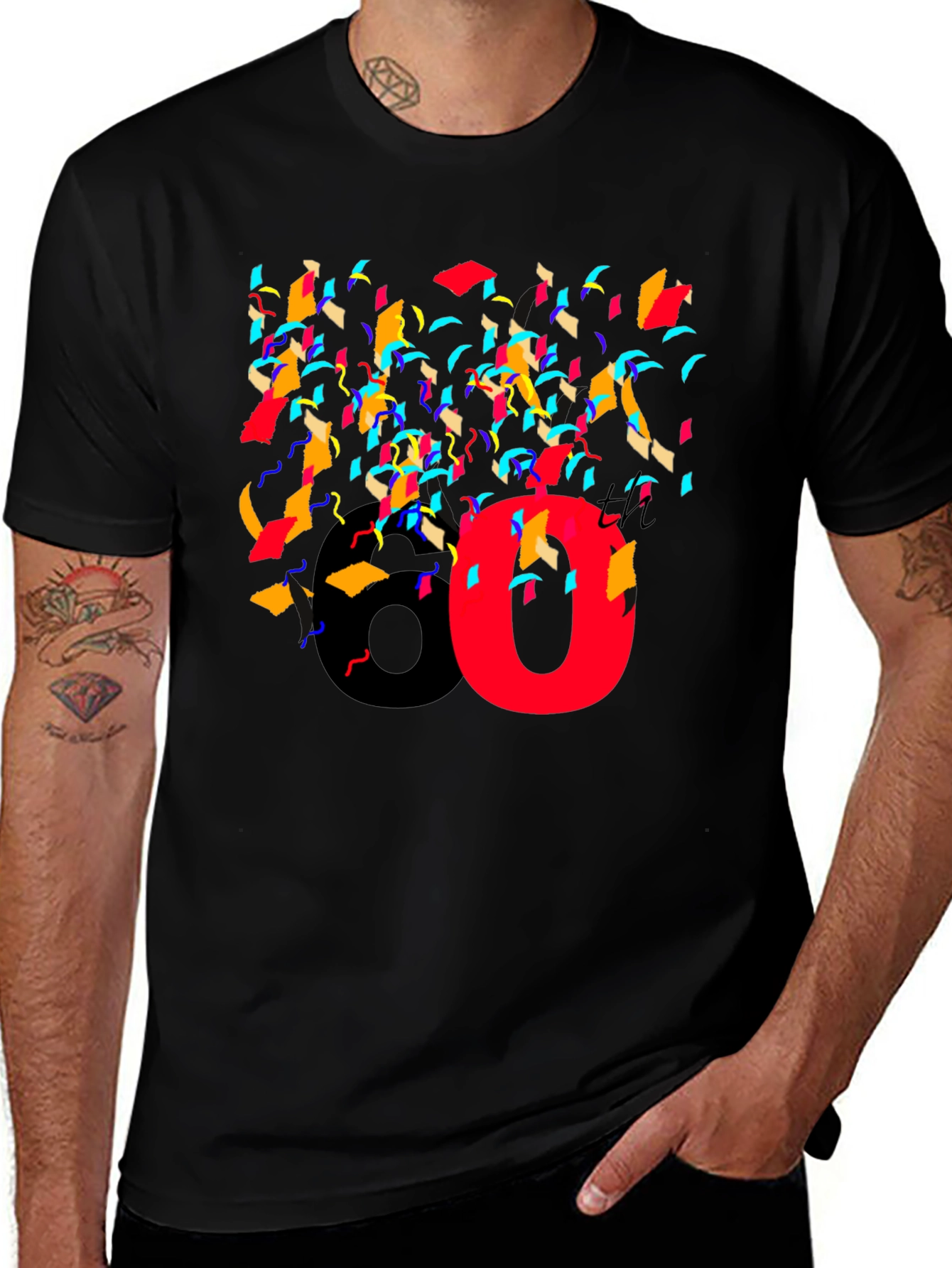 Variant 20 of Festive Celebration T-Shirt - 80 and Confetti