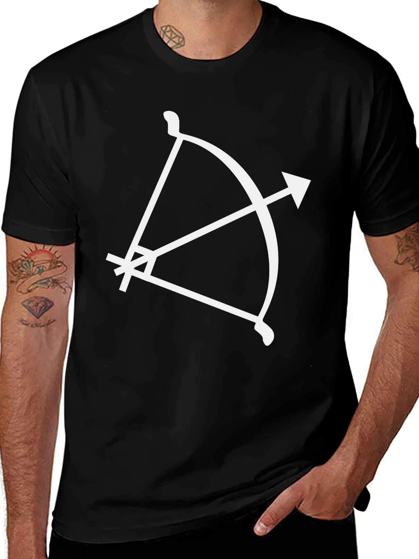 Variant 27 of Archer T-Shirt - Black Bow and Arrow Design