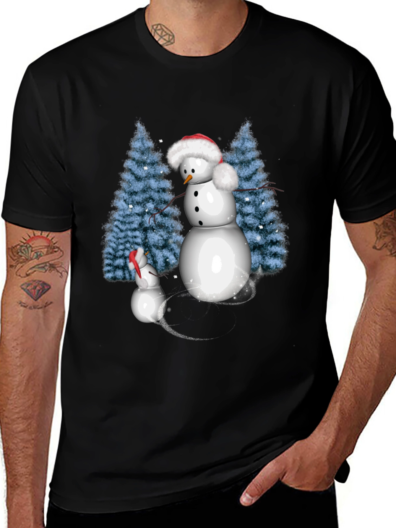 Snowman Family Christmas T-Shirt