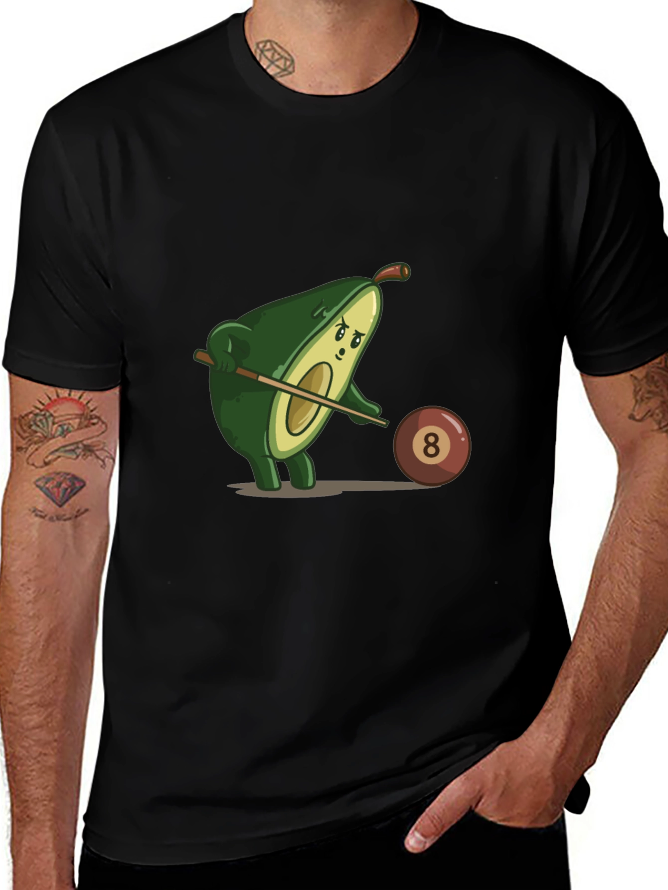 Variant 11 of Avocado Pool Player Graphic Tee - Funny Billiards Shirt