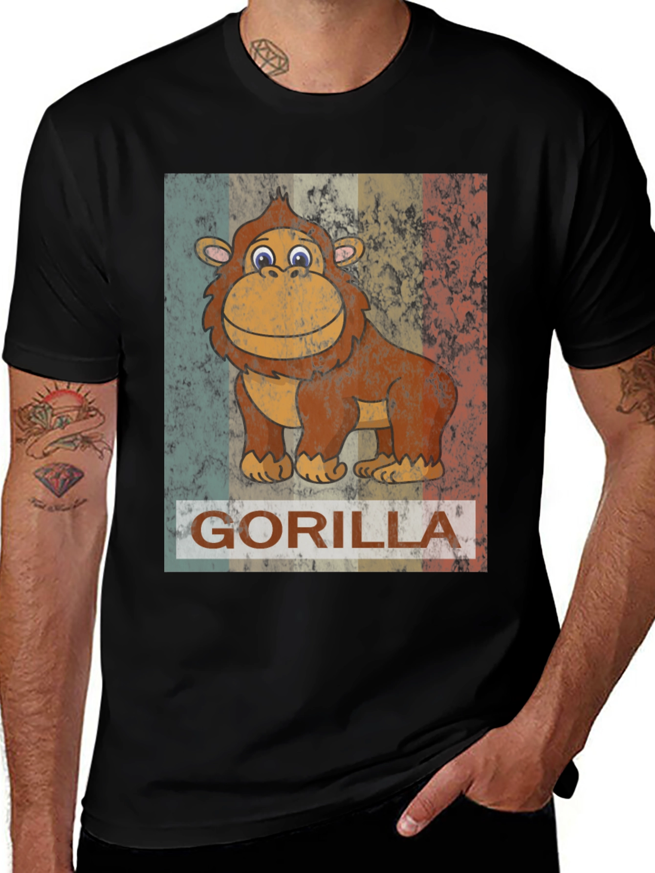 Variant 29 of Retro Gorilla Graphic Tee - Unique Animal Design