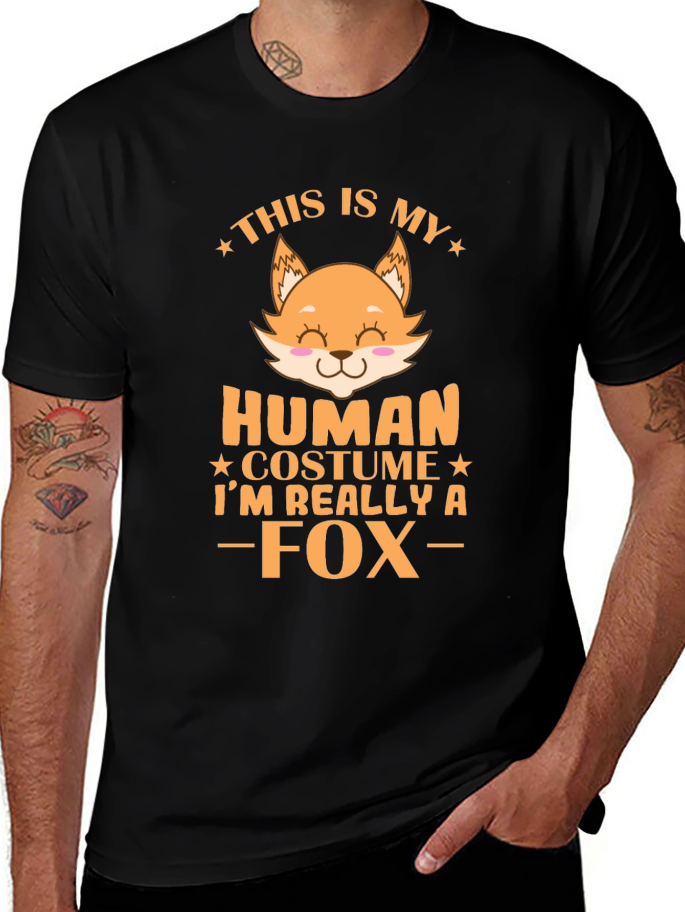 Variant 3 of Funny This is My Human Costume Fox T-Shirt