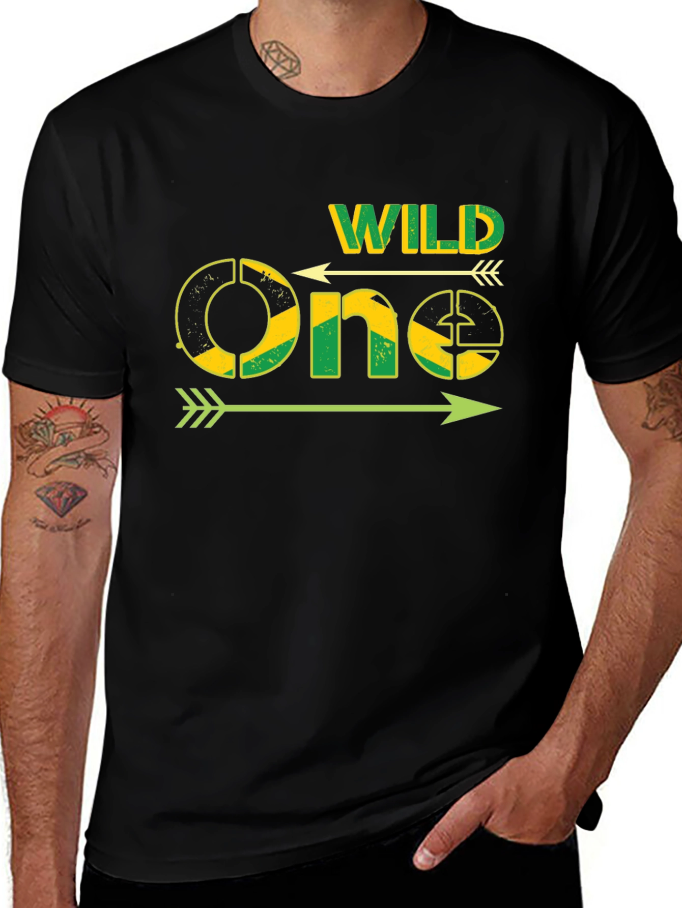 Wild One Jamaica Flag T-Shirt - Black