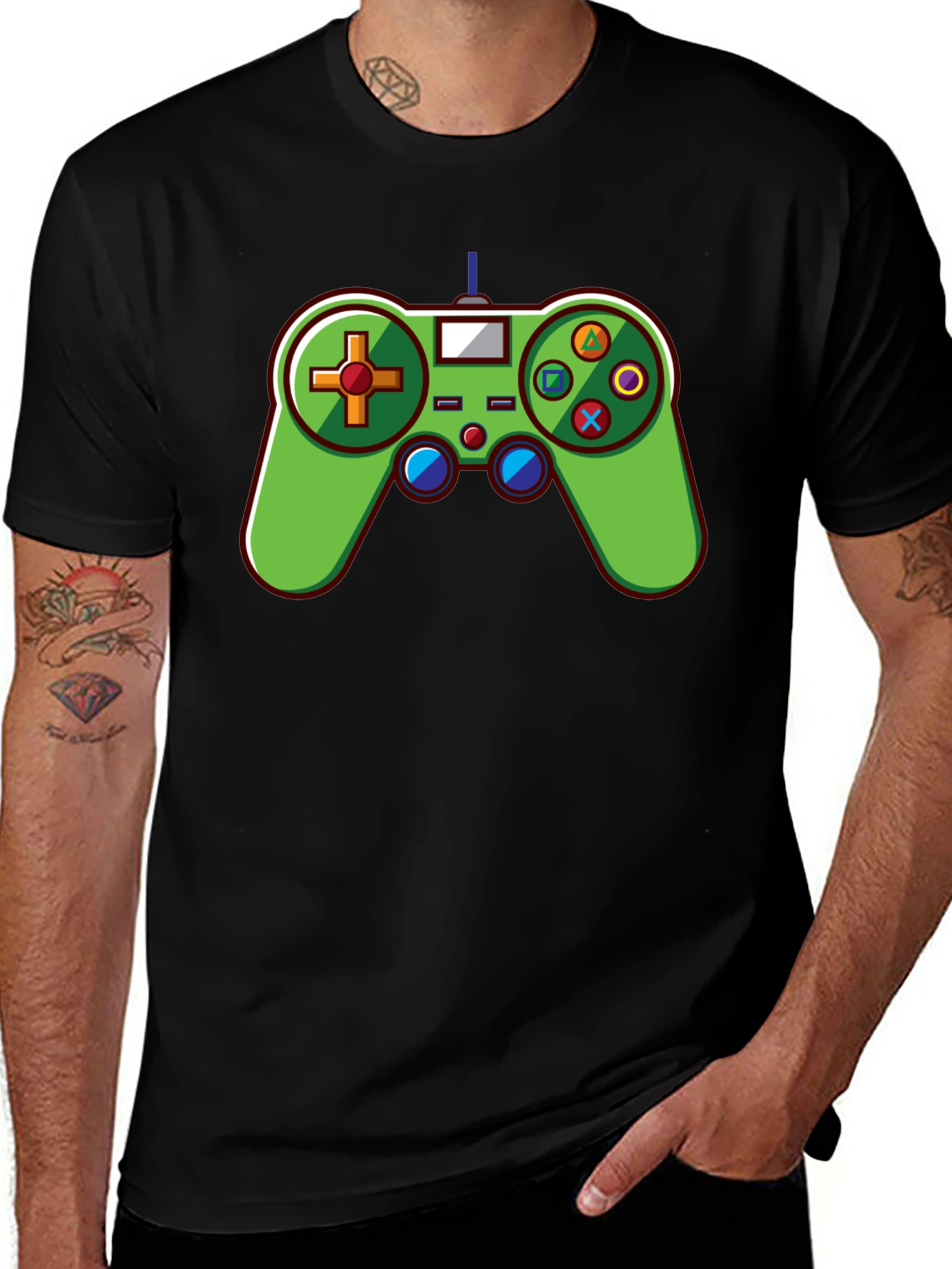 Variant 6 of Retro Gamer T-Shirt - Green Console Design
