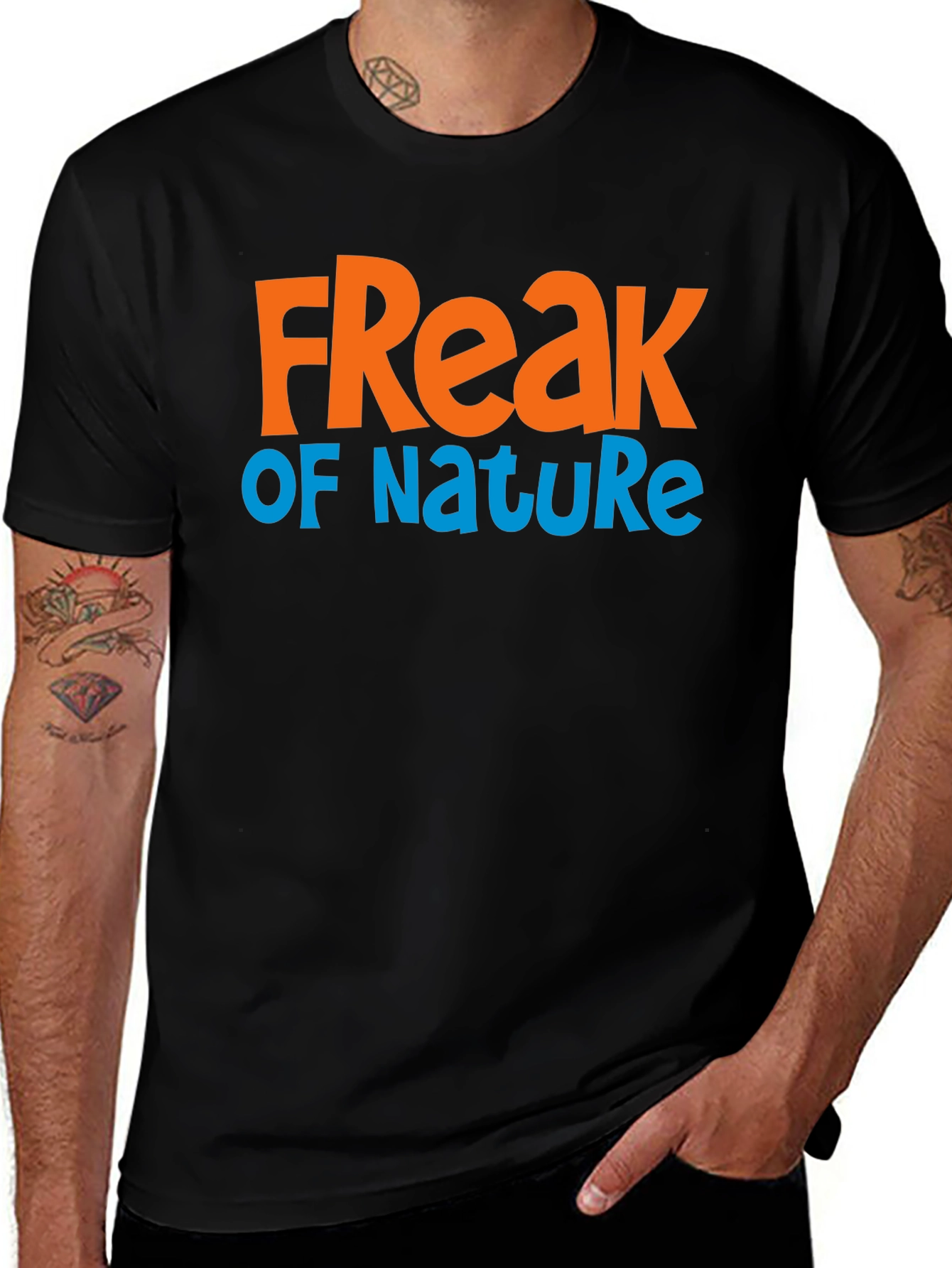 Variant 22 of Freak Of Nature Graphic Print Black T-Shirt