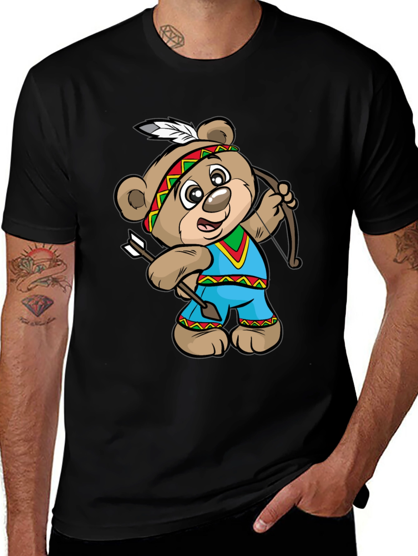Variant 10 of Cartoon Bear Archer Graphic Tee