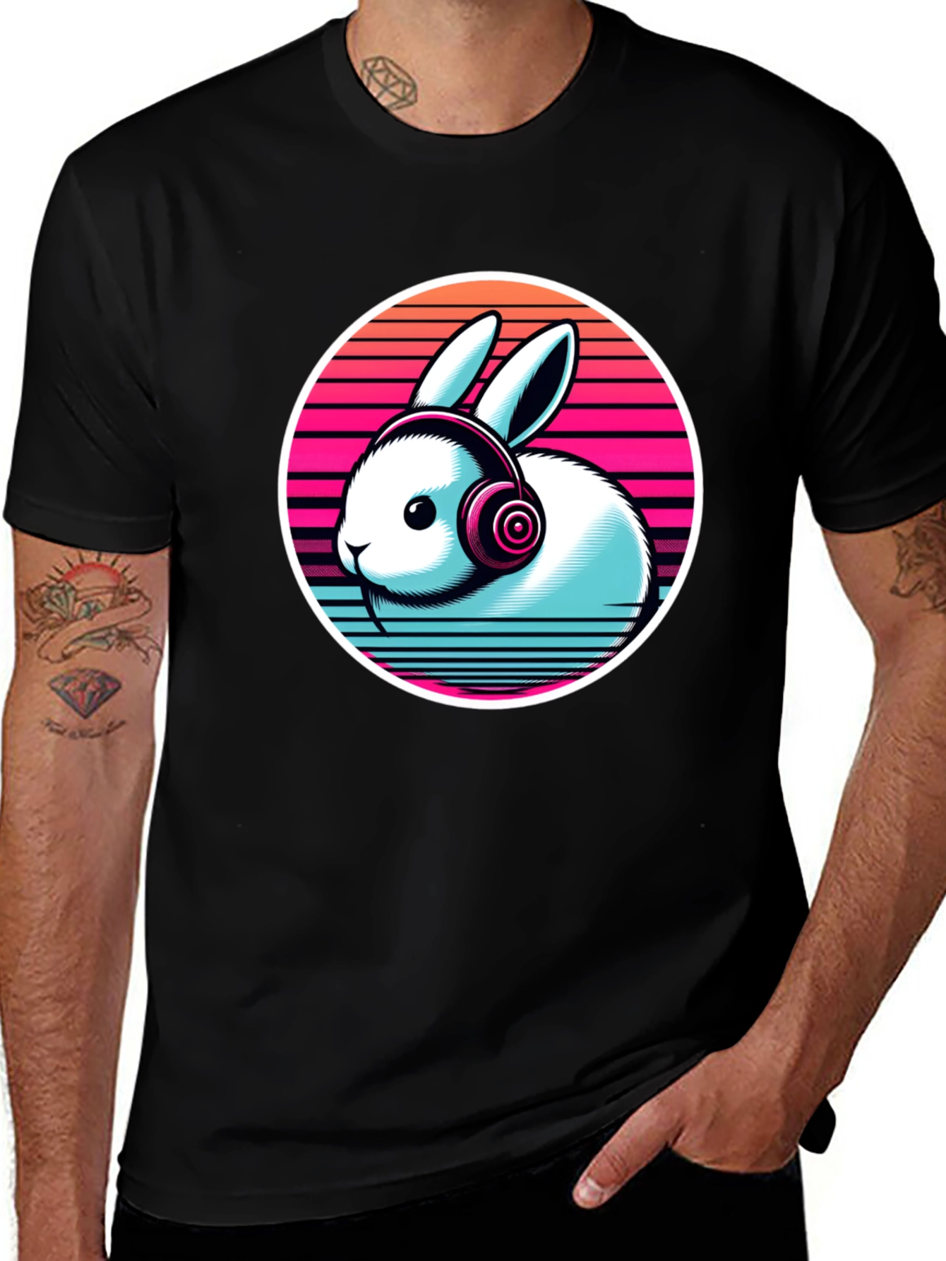Retro Bunny Headphone T-Shirt