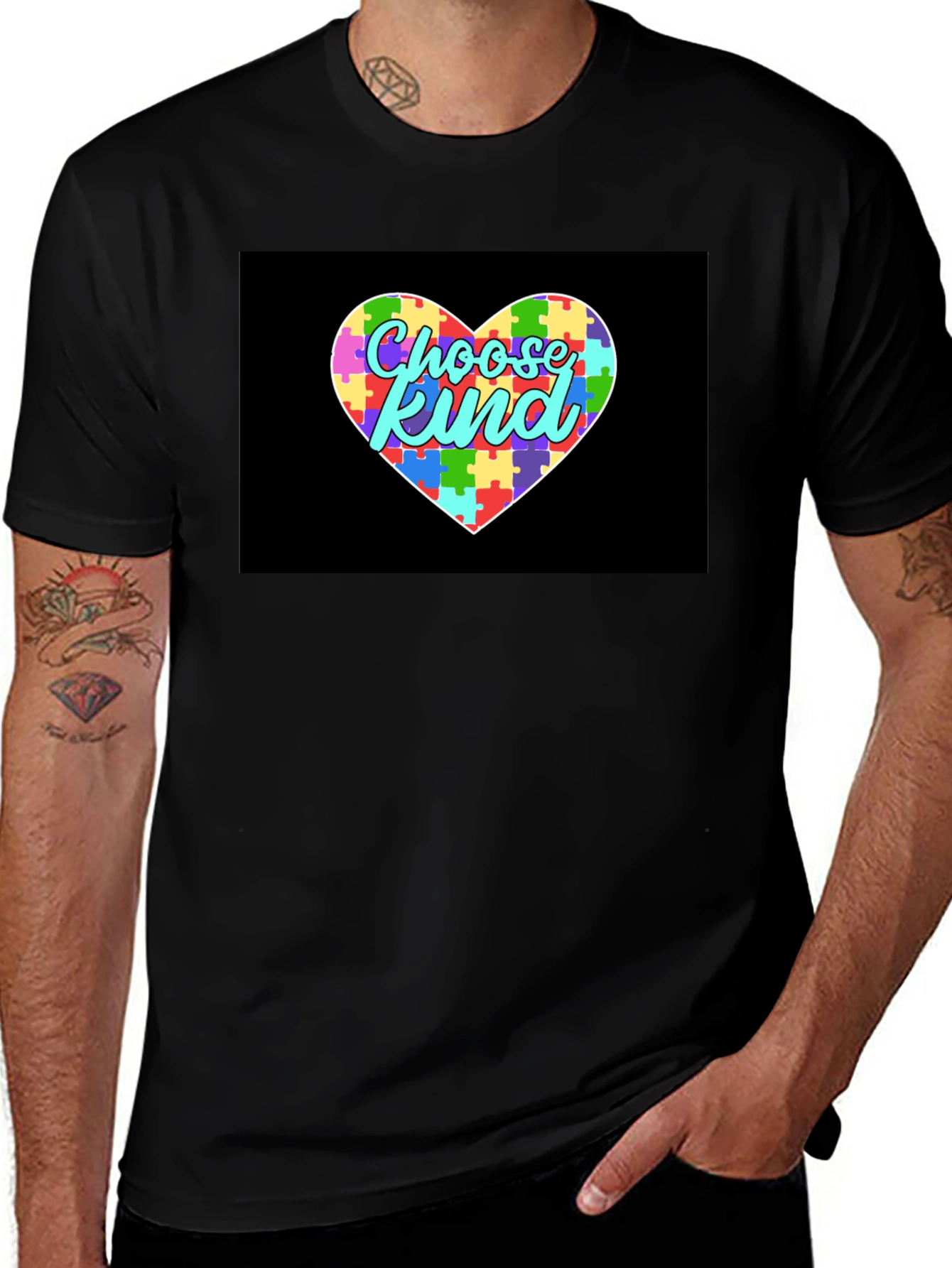 Choose Kind Autism Awareness Puzzle Heart T-Shirt