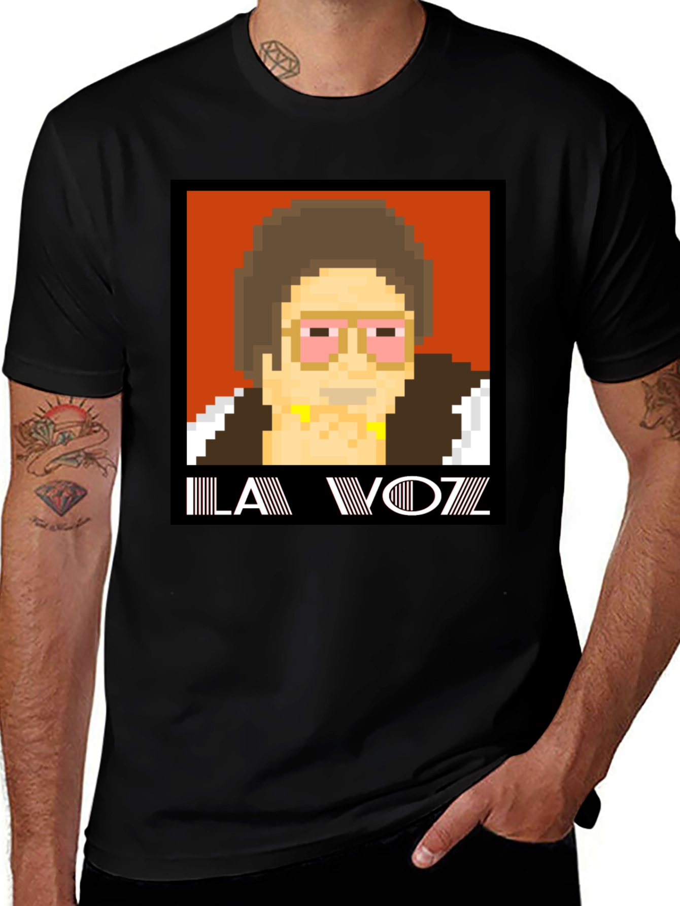 Variant 14 of Retro Pixel Art T-Shirt: LA VOZZ