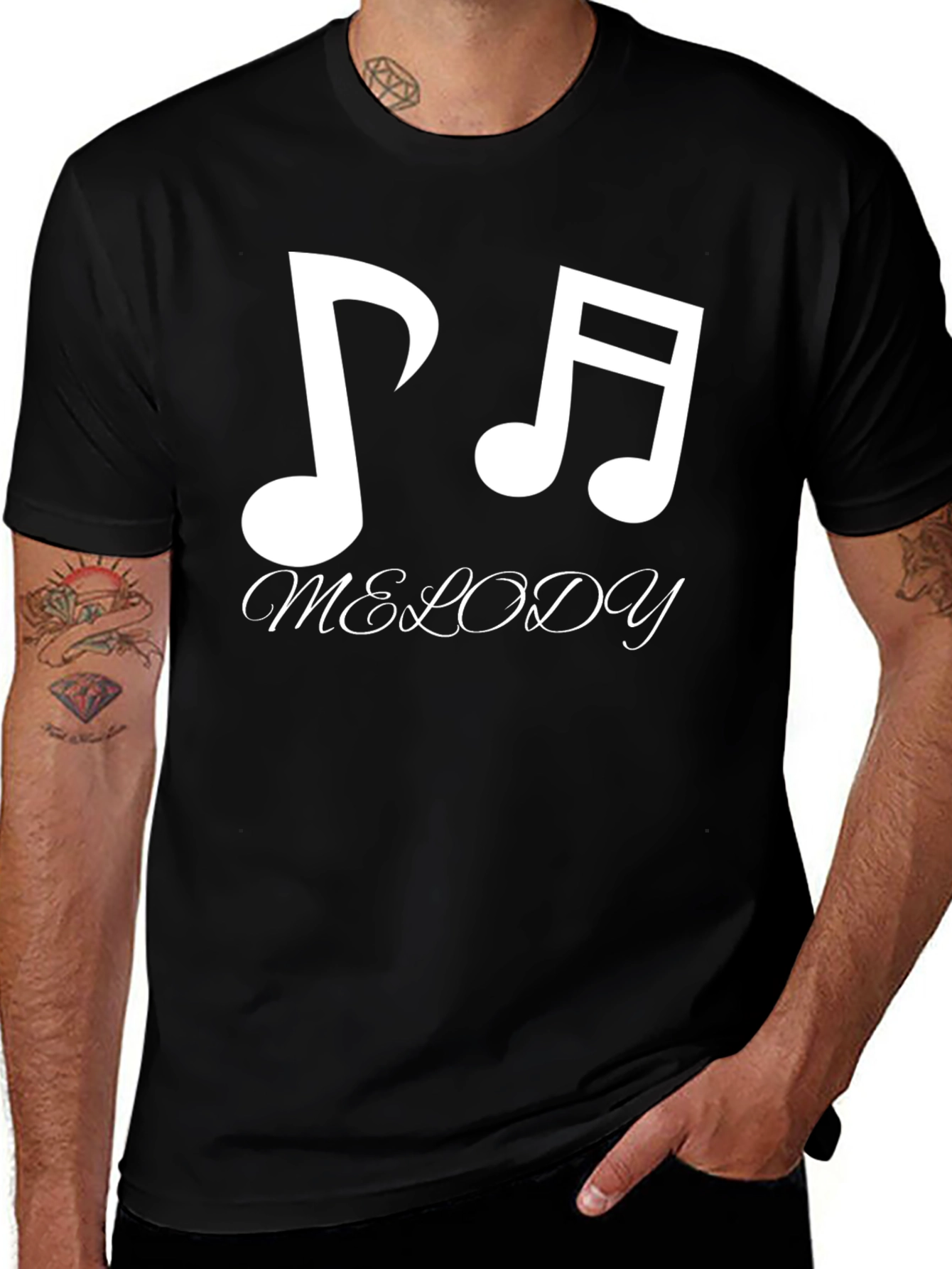 Melody Music Notes Black Graphic Tee