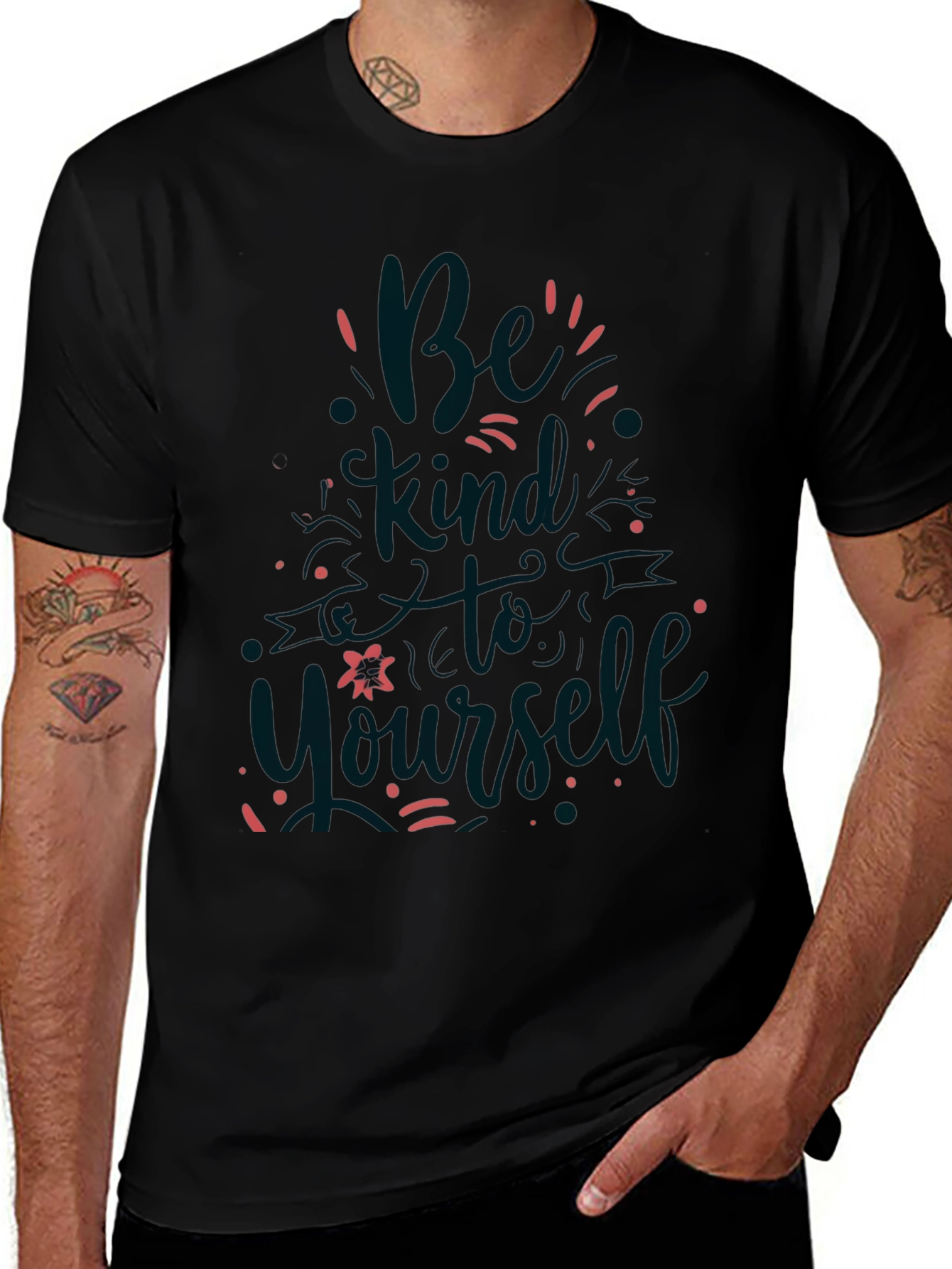Variant 26 of Be Kind To Yourself Graphic Tee - Black