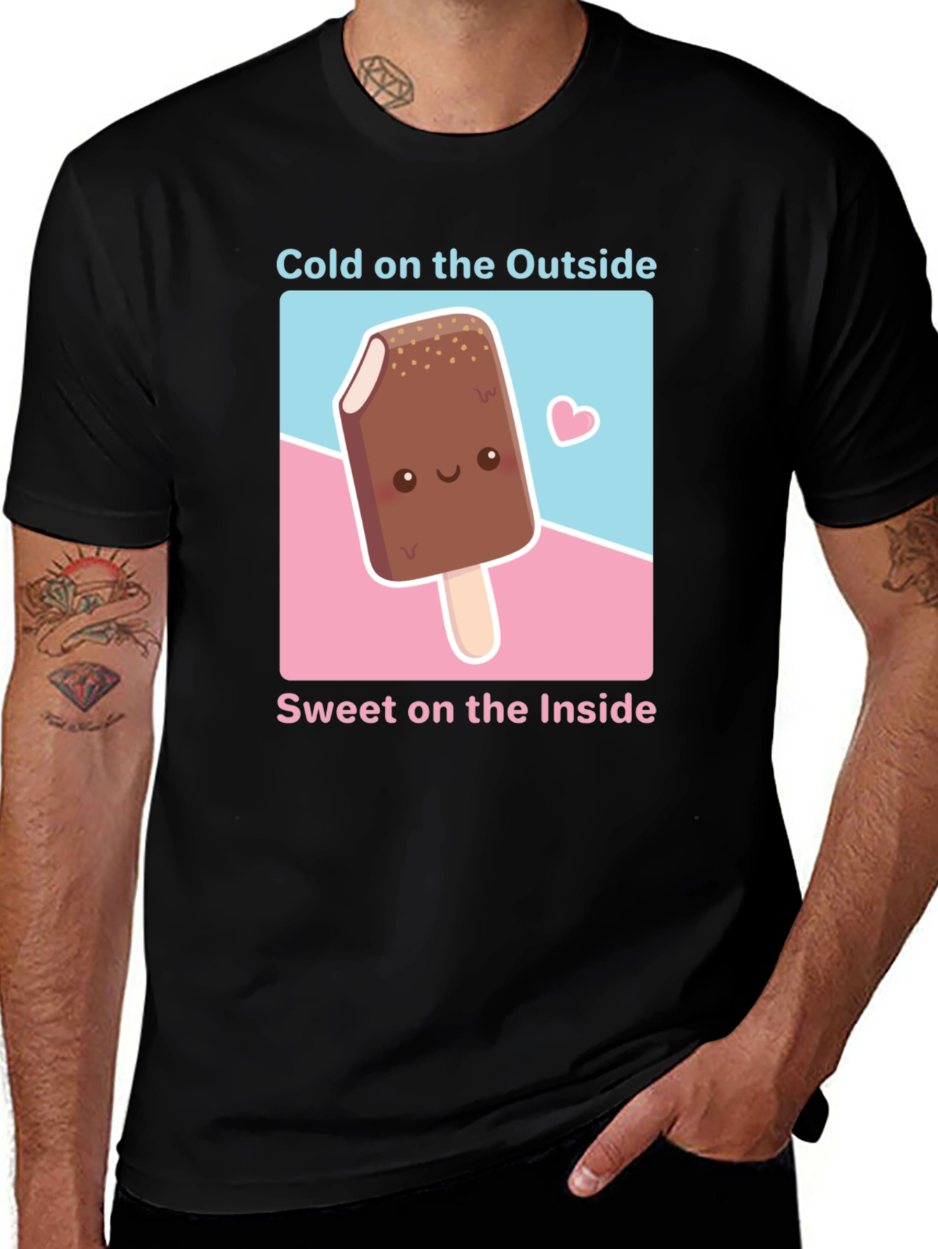 Variant 28 of Cute Ice Cream T-Shirt - Cold Outside, Sweet Inside