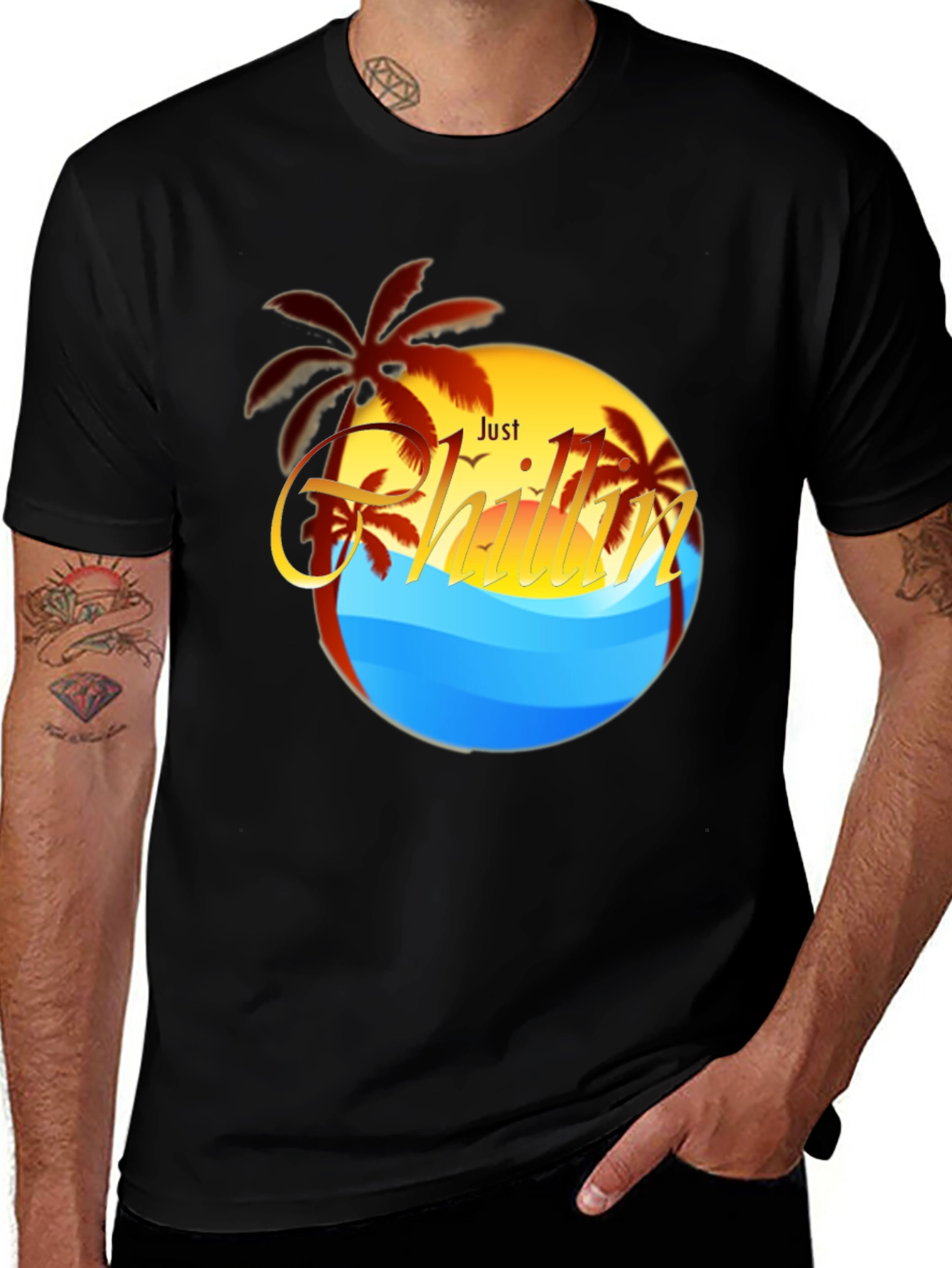 Variant 3 of Just Chillin' Graphic T-Shirt - Beach Vibes