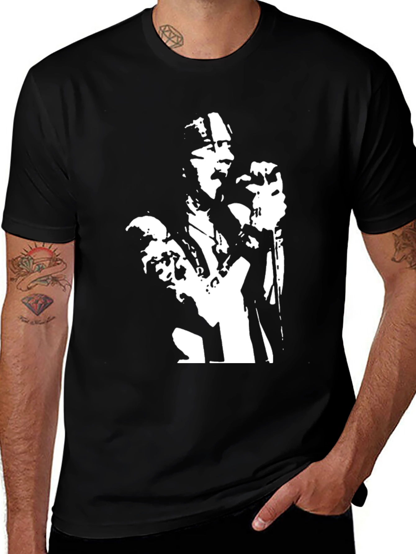 Variant 28 of Black T-Shirt with Bold Graphic Print