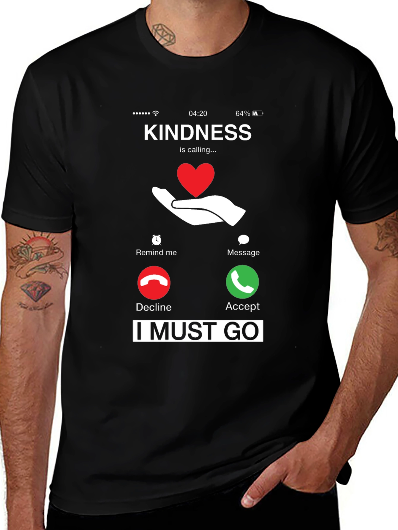 Variant 17 of Kindness Calling T-Shirt - Funny Graphic Tee for Men